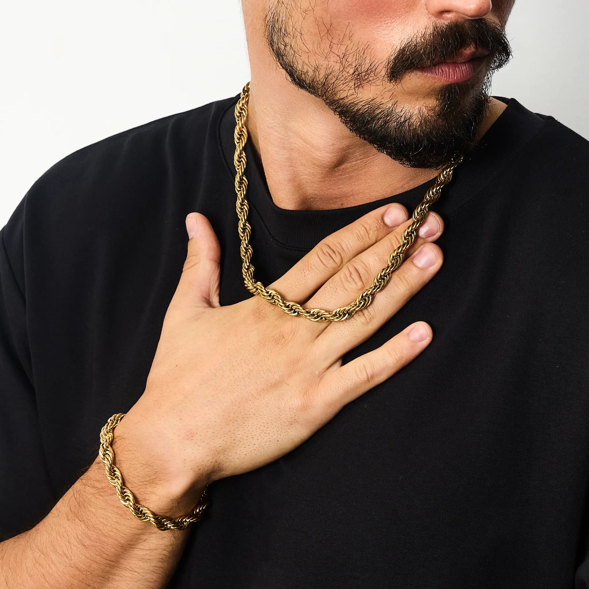 Łańcuch Rope 8mm Złoto