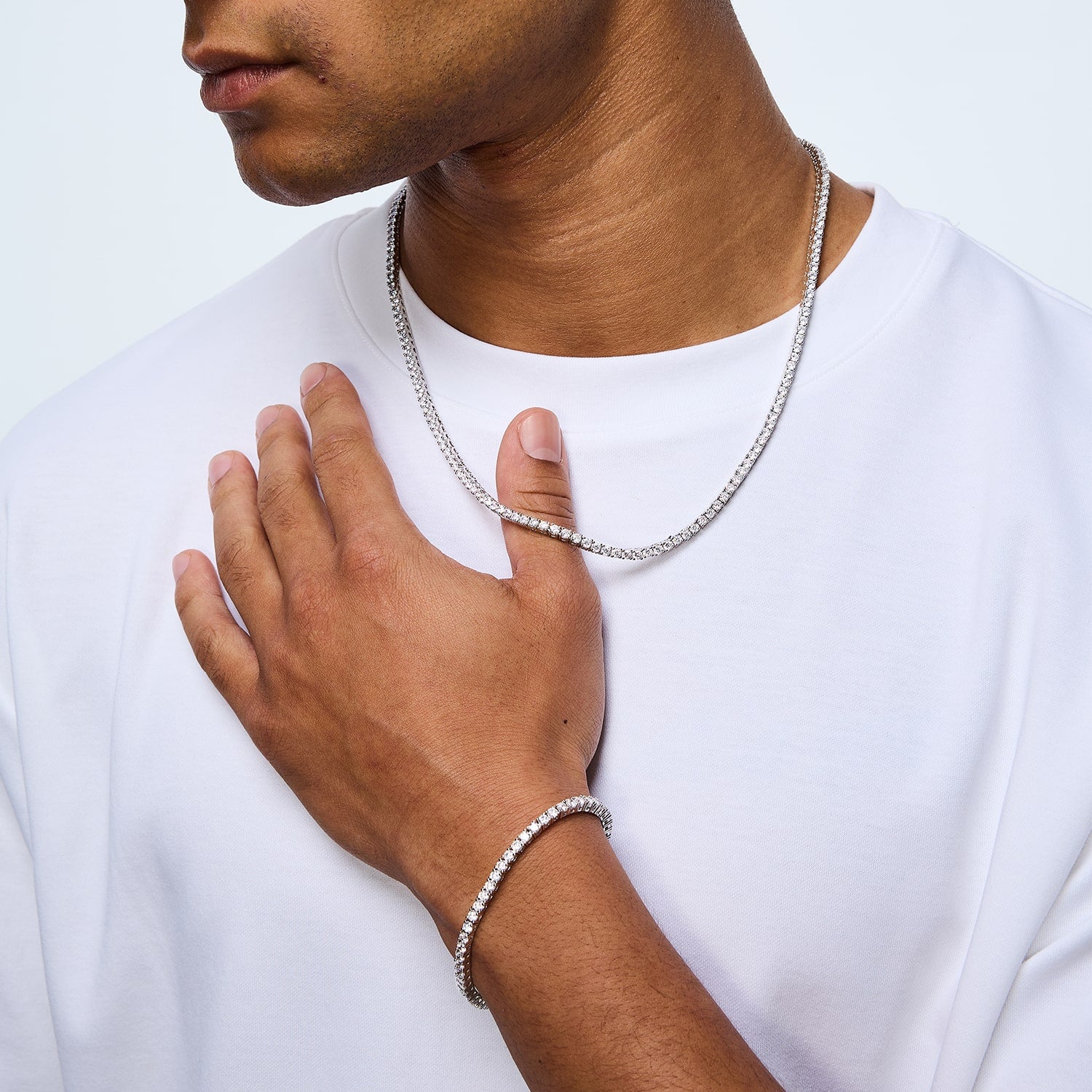 Bransoletka Tennis 3mm Białe Złoto