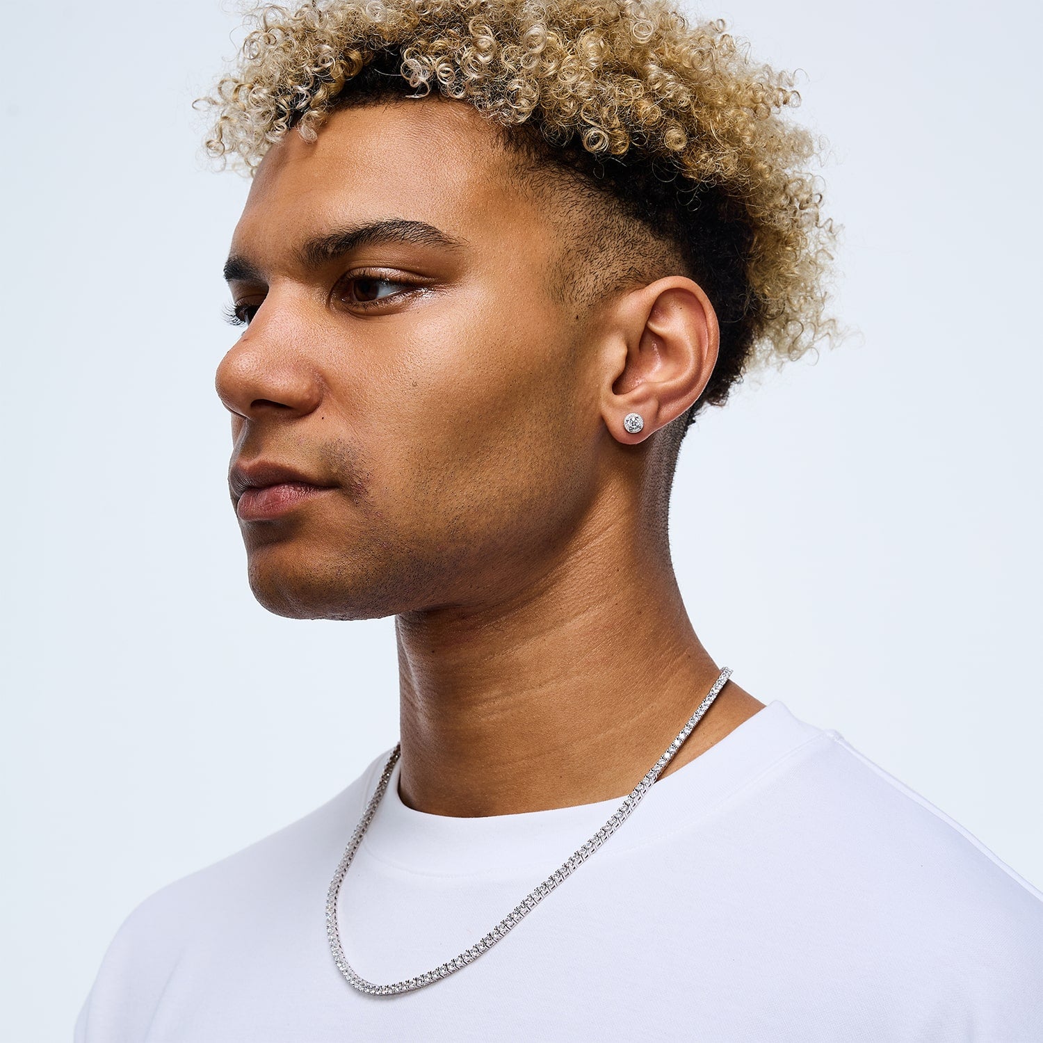 Łańcuch Tennis 3mm Białe Złoto