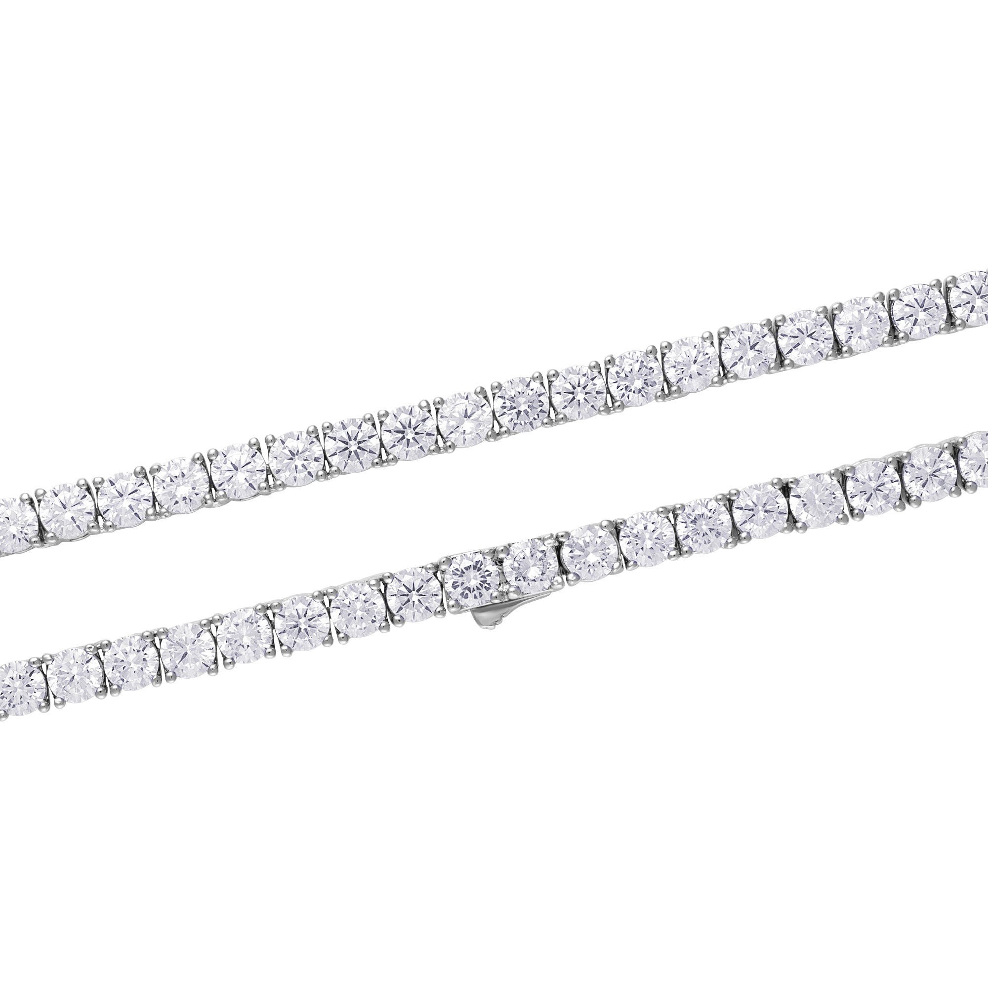Łańcuch Tennis 4mm Białe Złoto