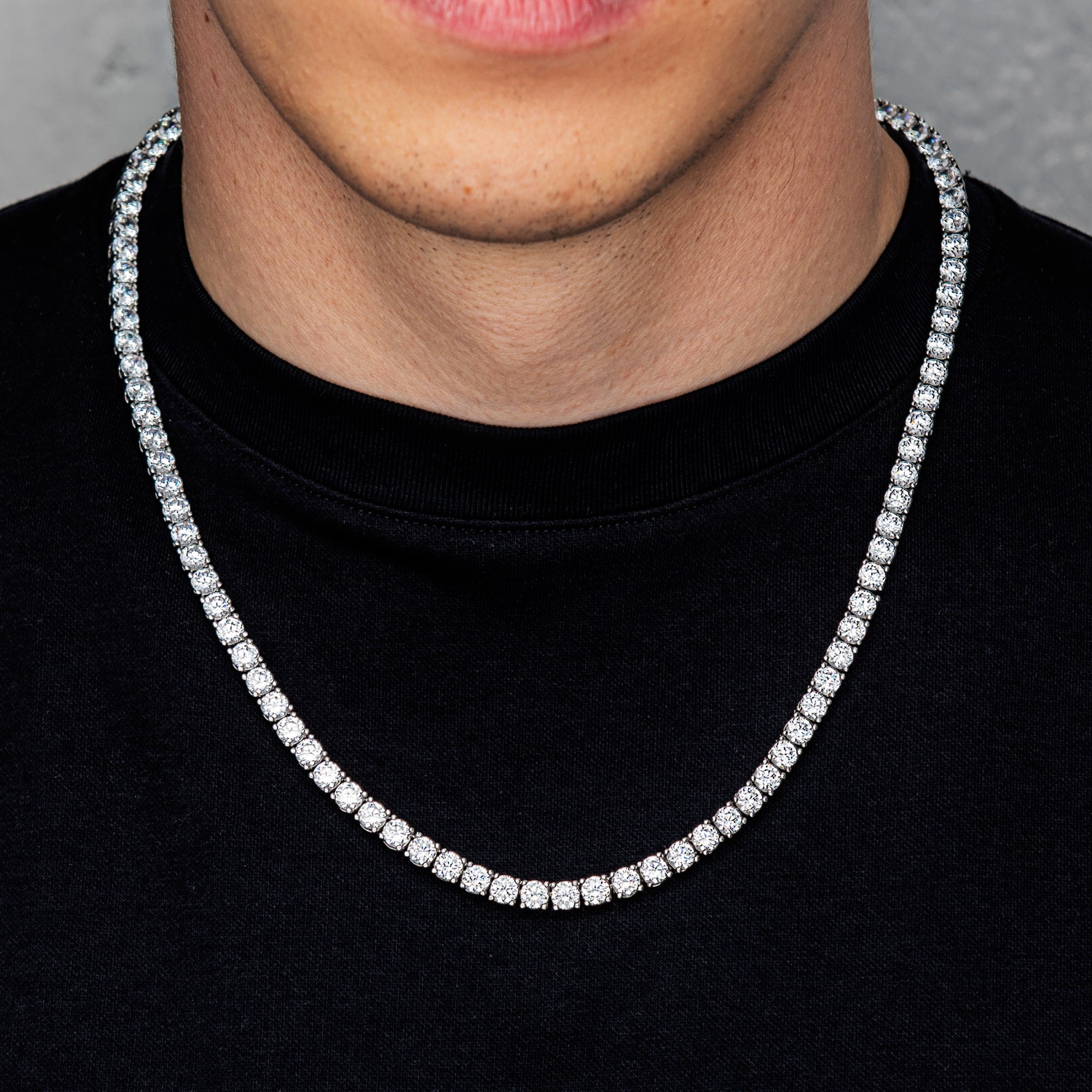 Łańcuch Tennis 5mm Białe Złoto