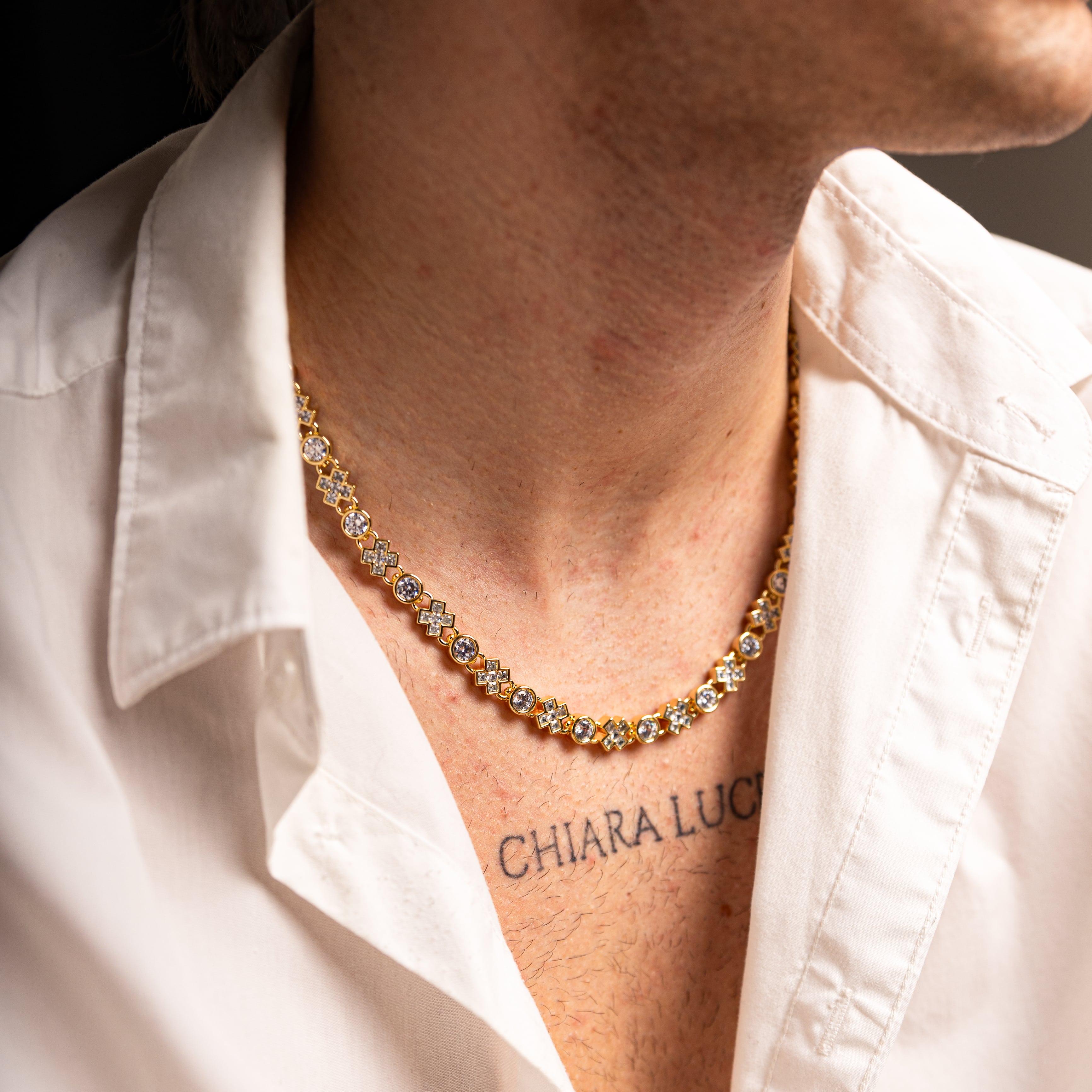 Łańcuch Diamond XOXO Link 8mm Złoto