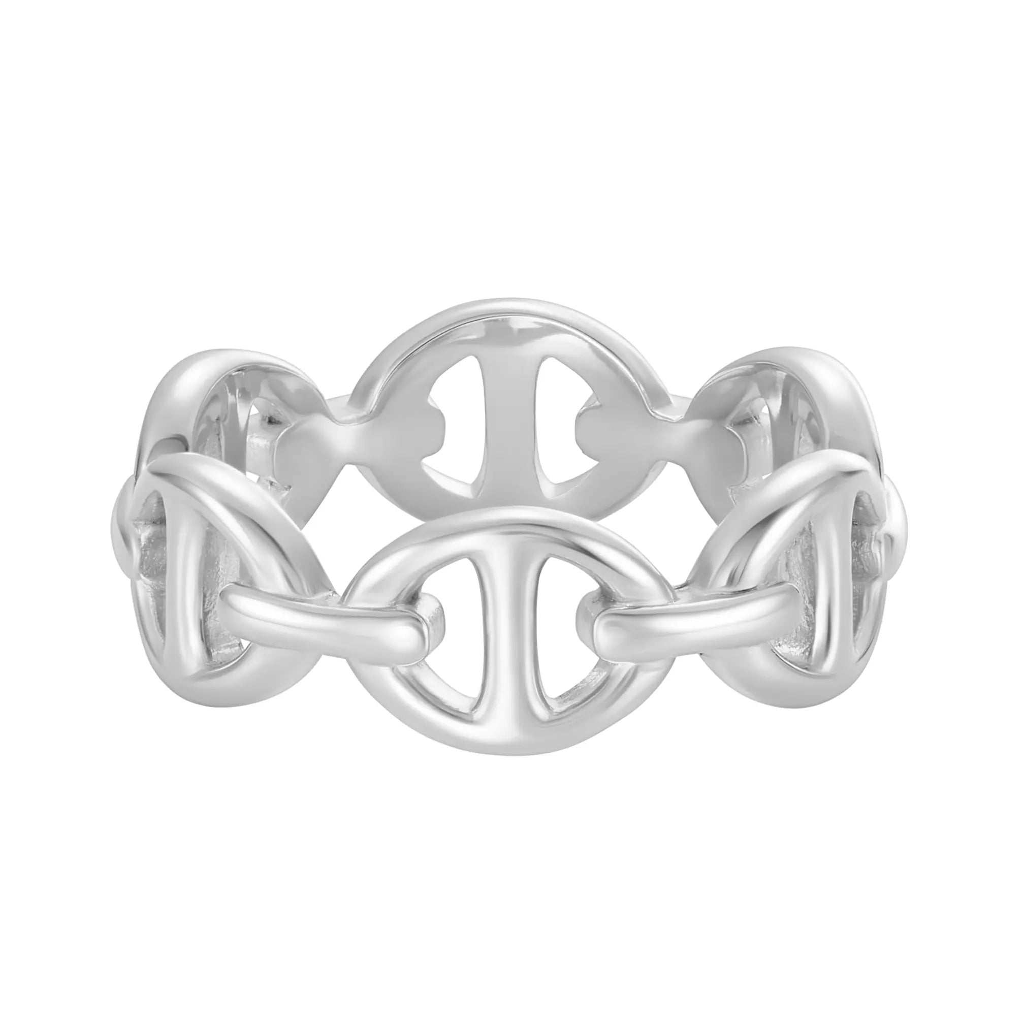 Pierścień Anchor Białe Złoto