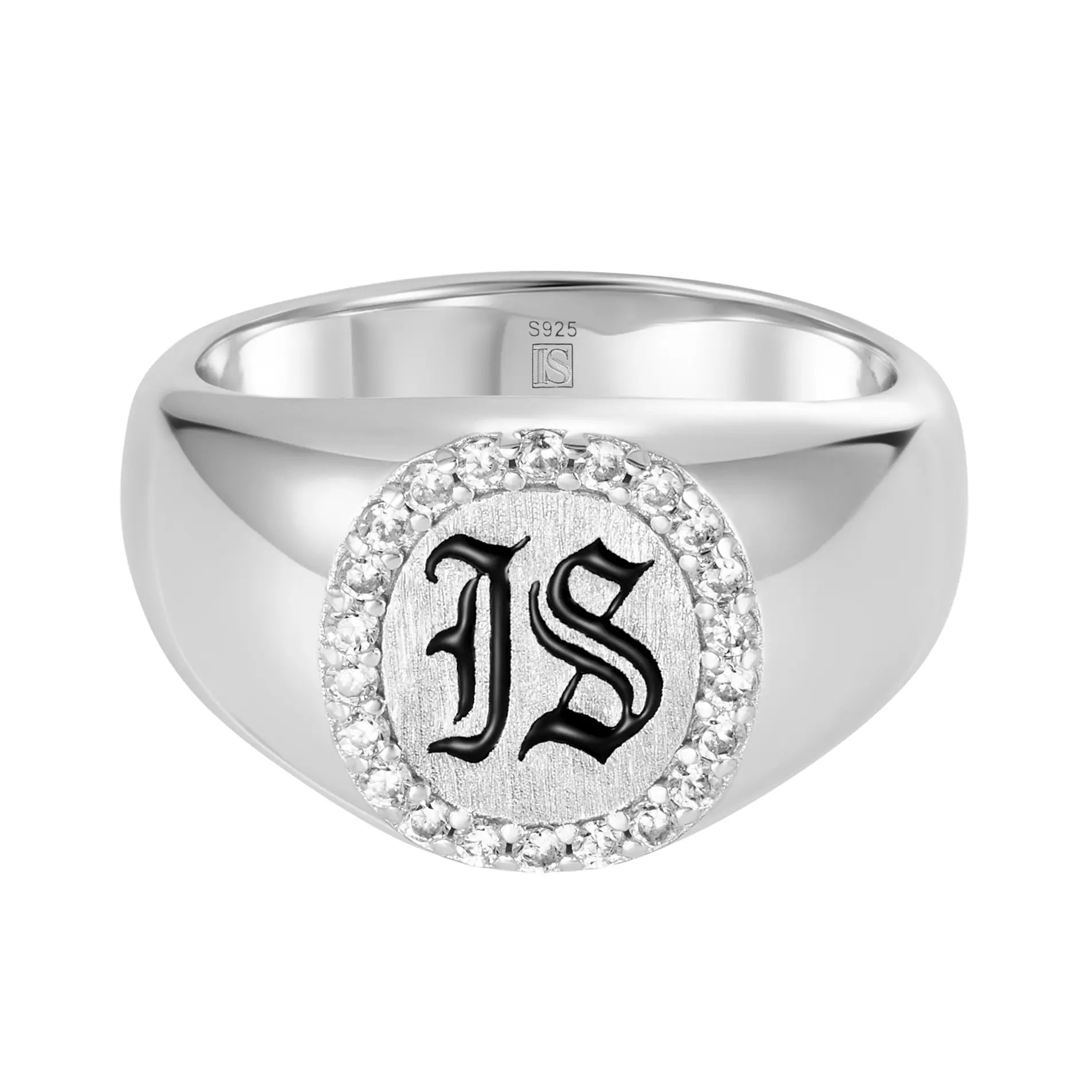 Pierścień Diamond IS Gothic S925 Białe Złoto