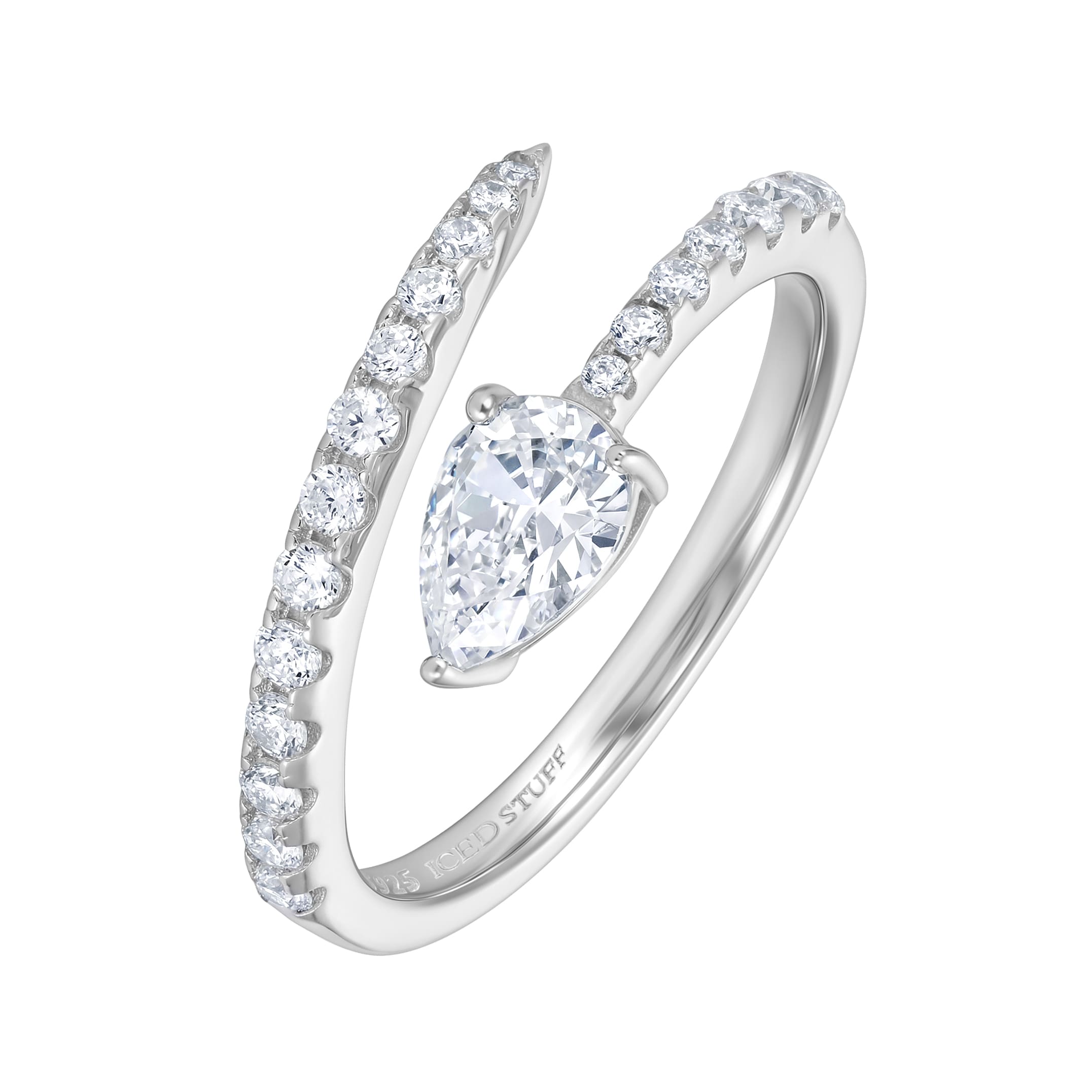 Pierścionek Diamond Pear Cut S925