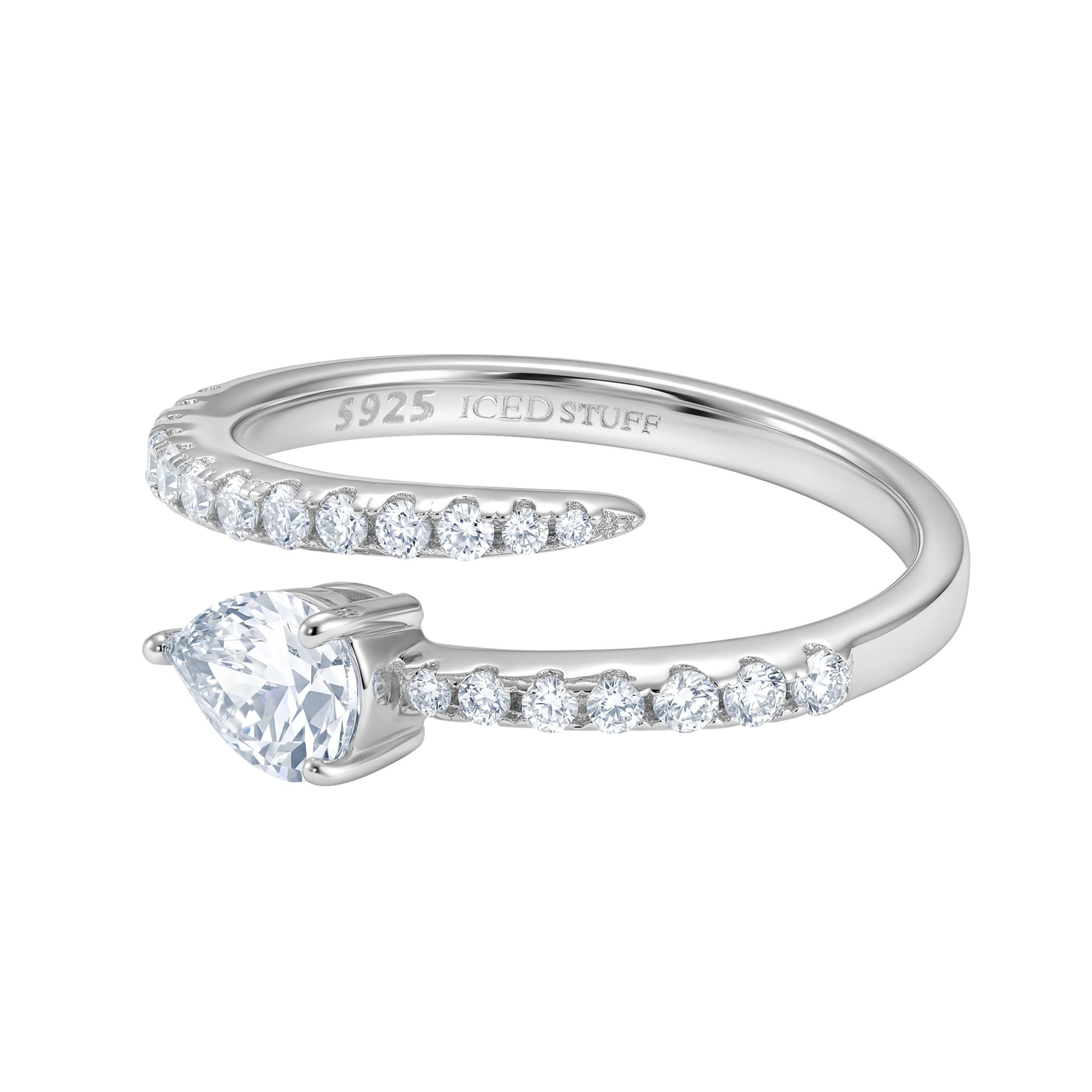Pierścionek Diamond Pear Cut S925