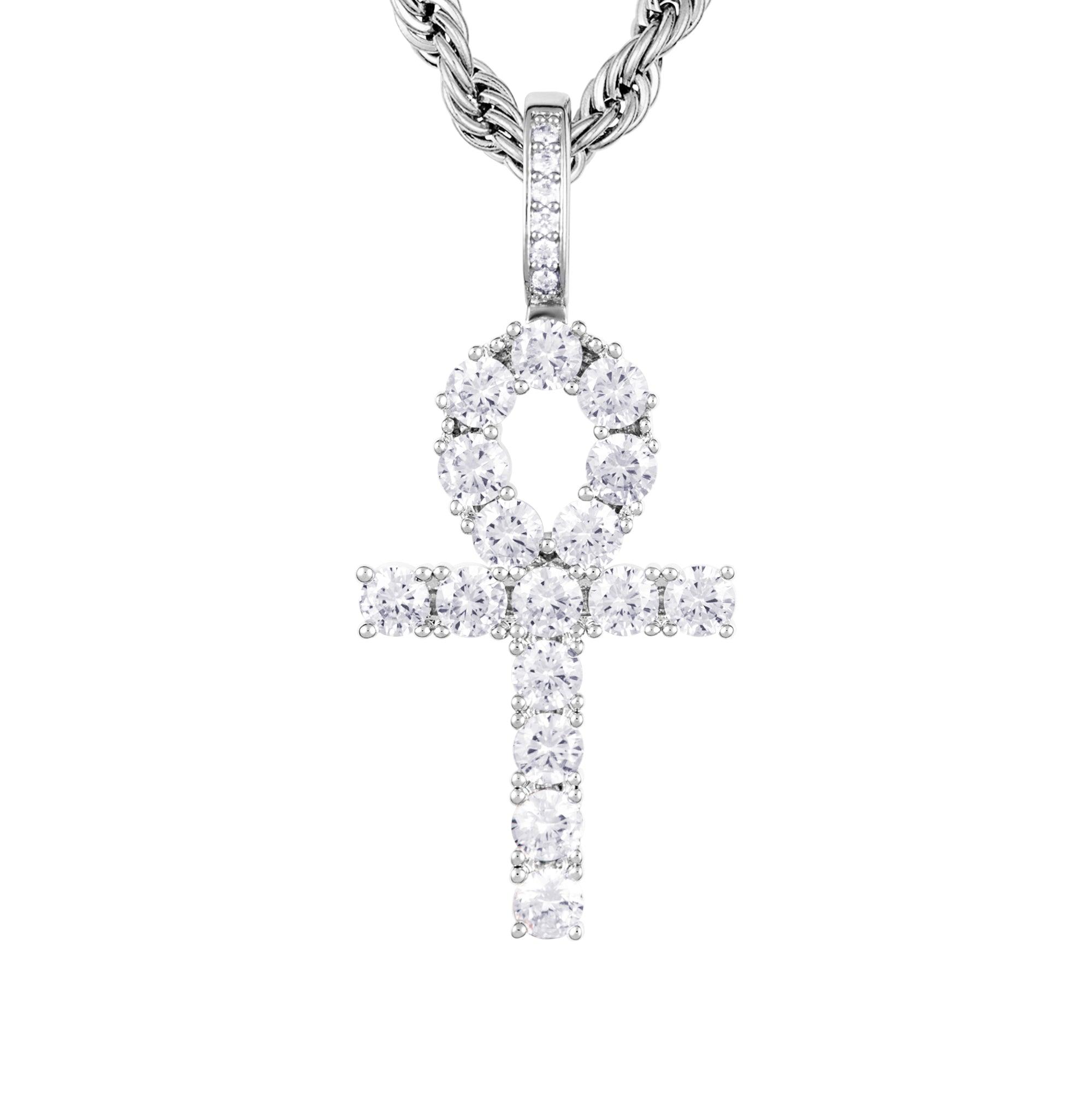 ANKH CROSS BIAŁE ZŁOTO - IcedStuff