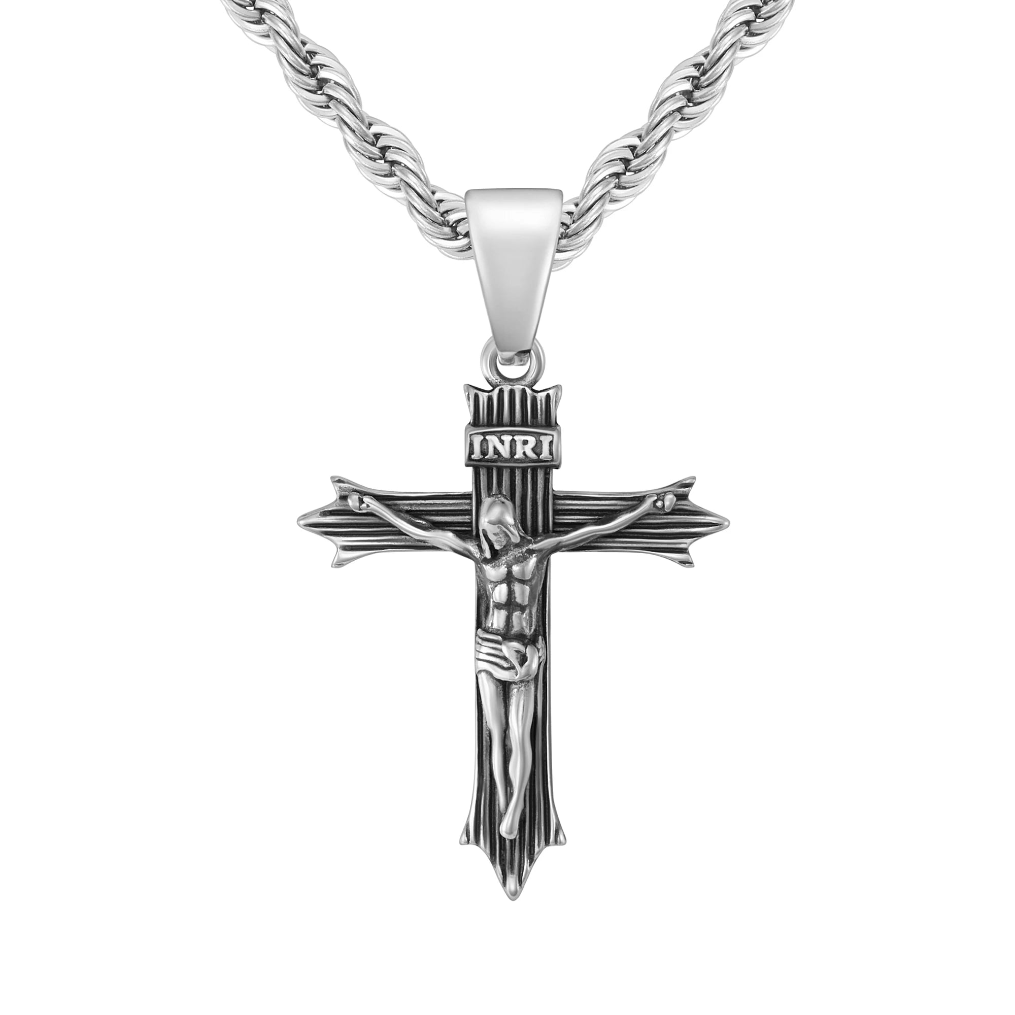 Zawieszka Crucifix Raw Białe Złoto