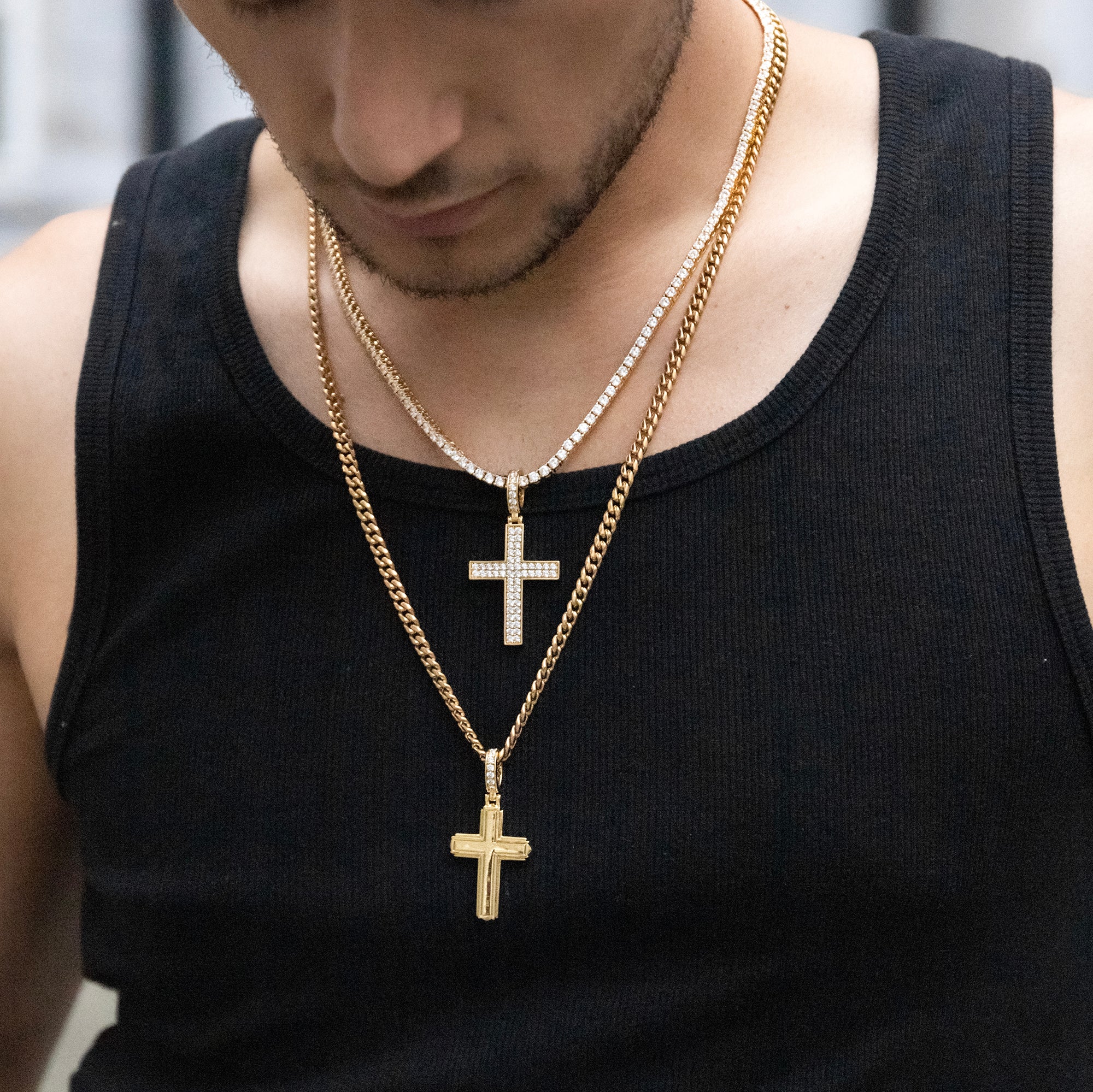 Zawieszka Flip Cross Dwustronny Krzyż Złoto