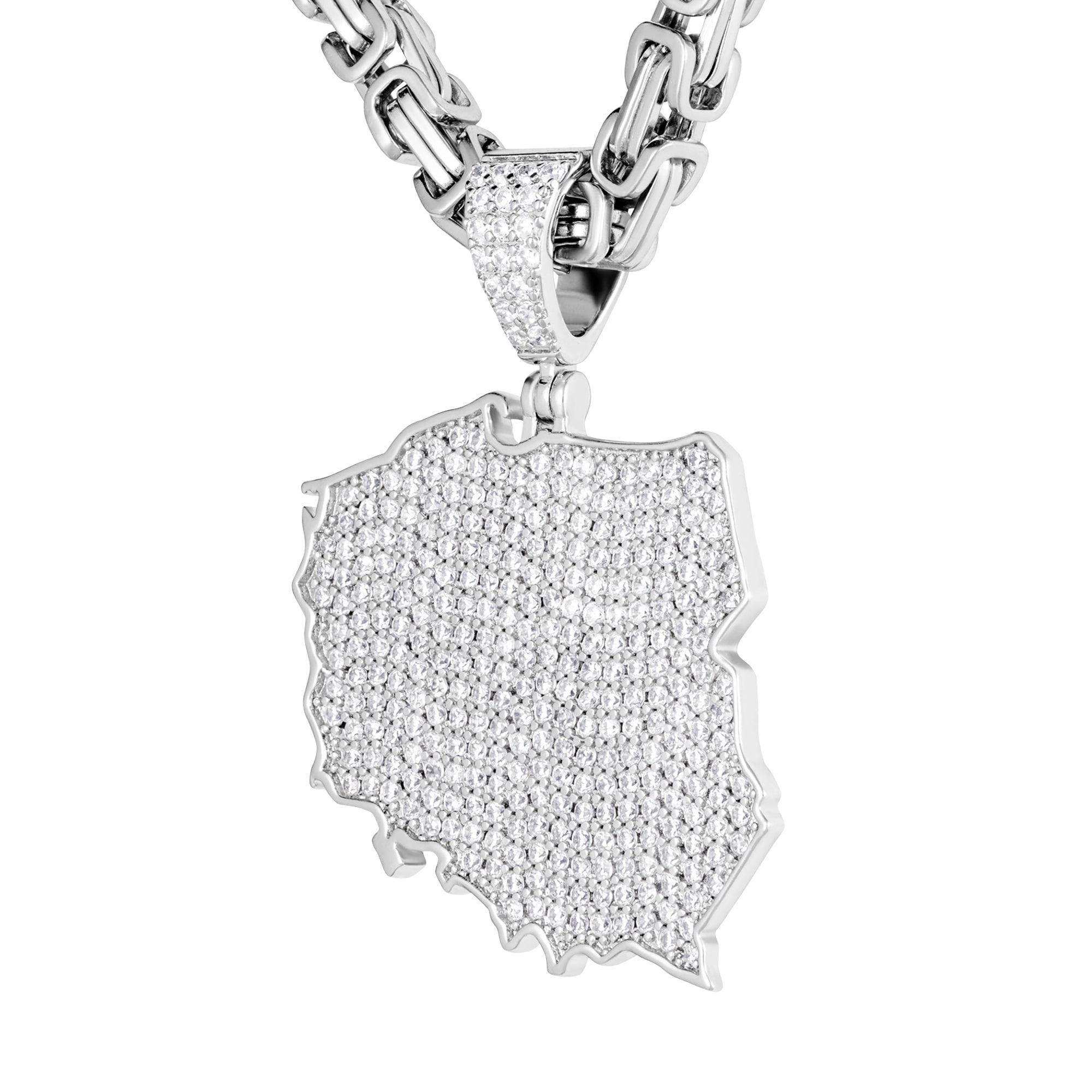 MAPA POLSKI BIAŁE ZŁOTO - IcedStuff