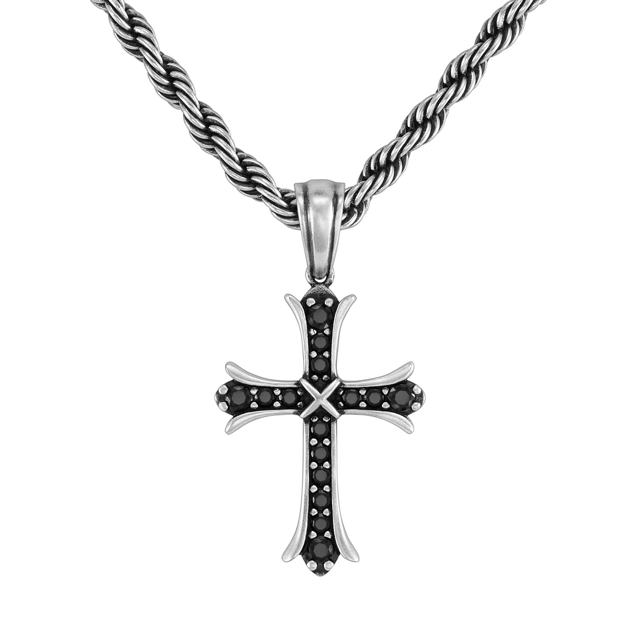 Zawieszka Sharp Cross Raw Białe Złoto