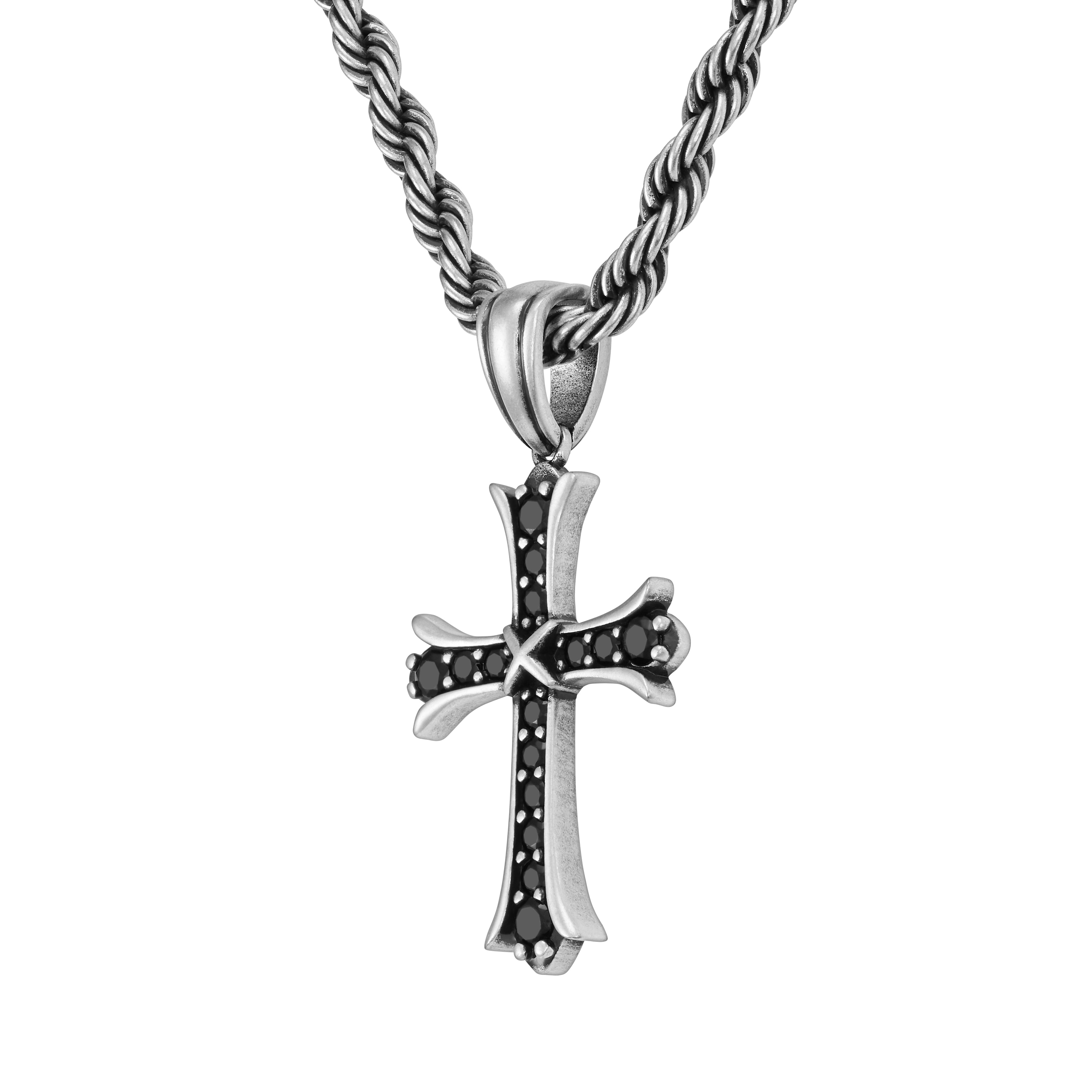 Zawieszka Sharp Cross Raw Białe Złoto