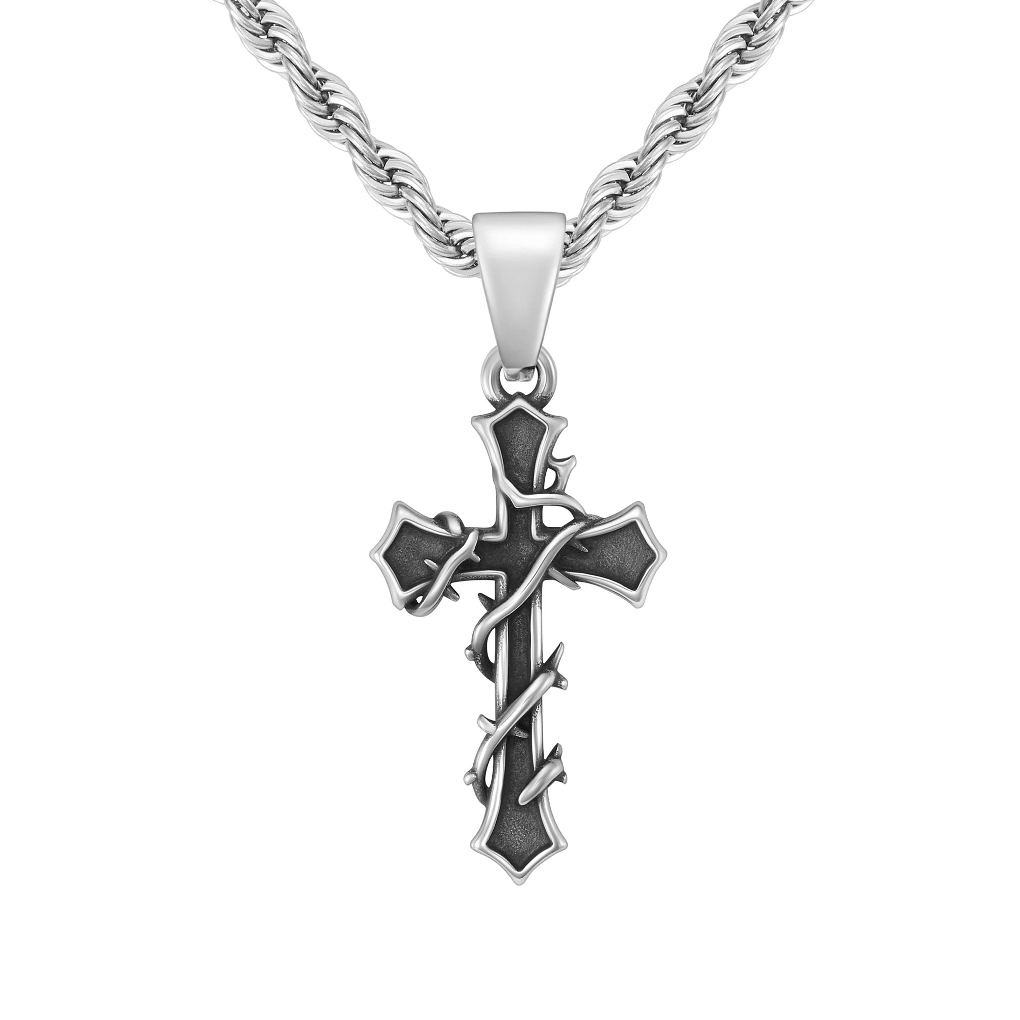 Zawieszka Thorn Cross Raw Białe Złoto