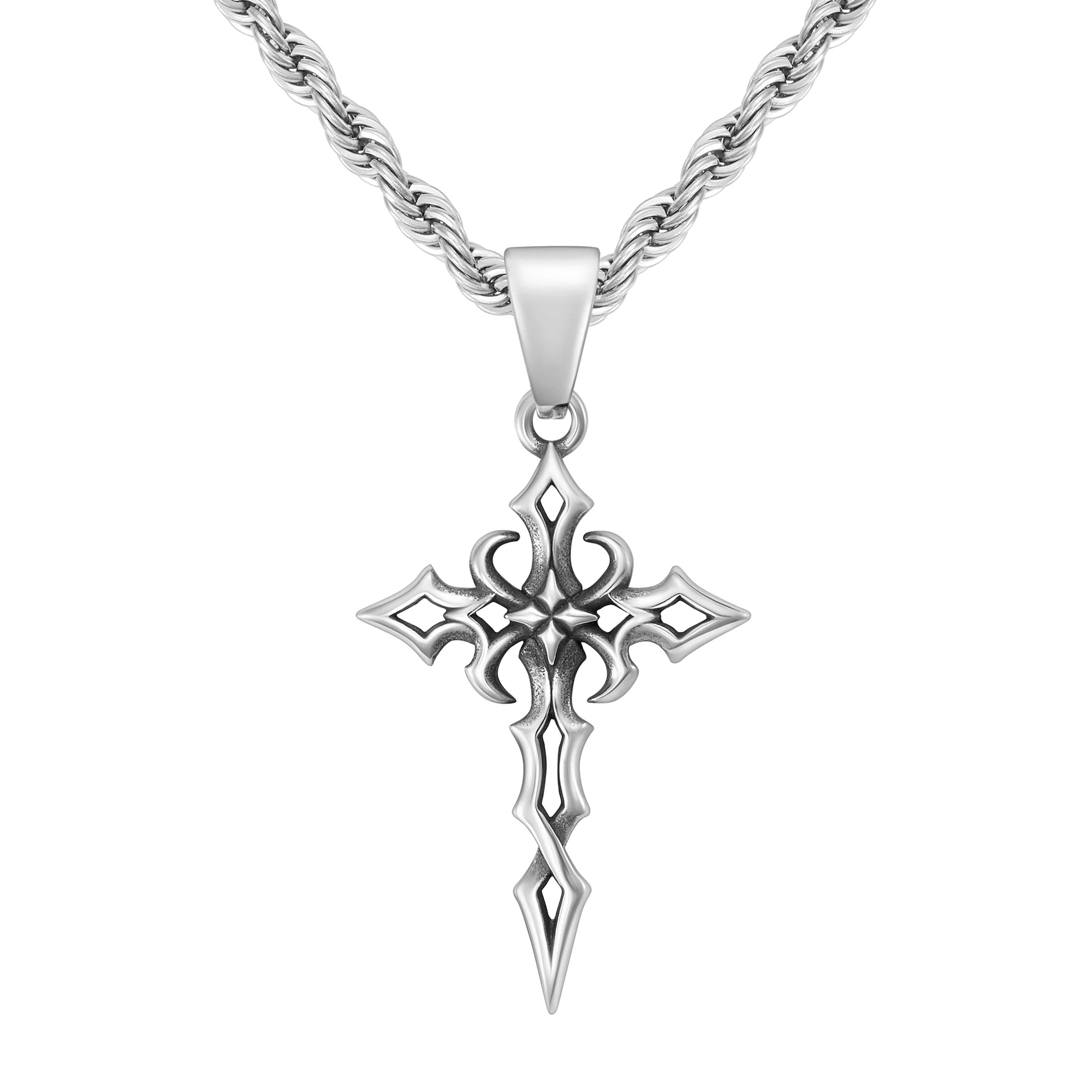 Zawieszka Tribal Cross Raw Białe Złoto