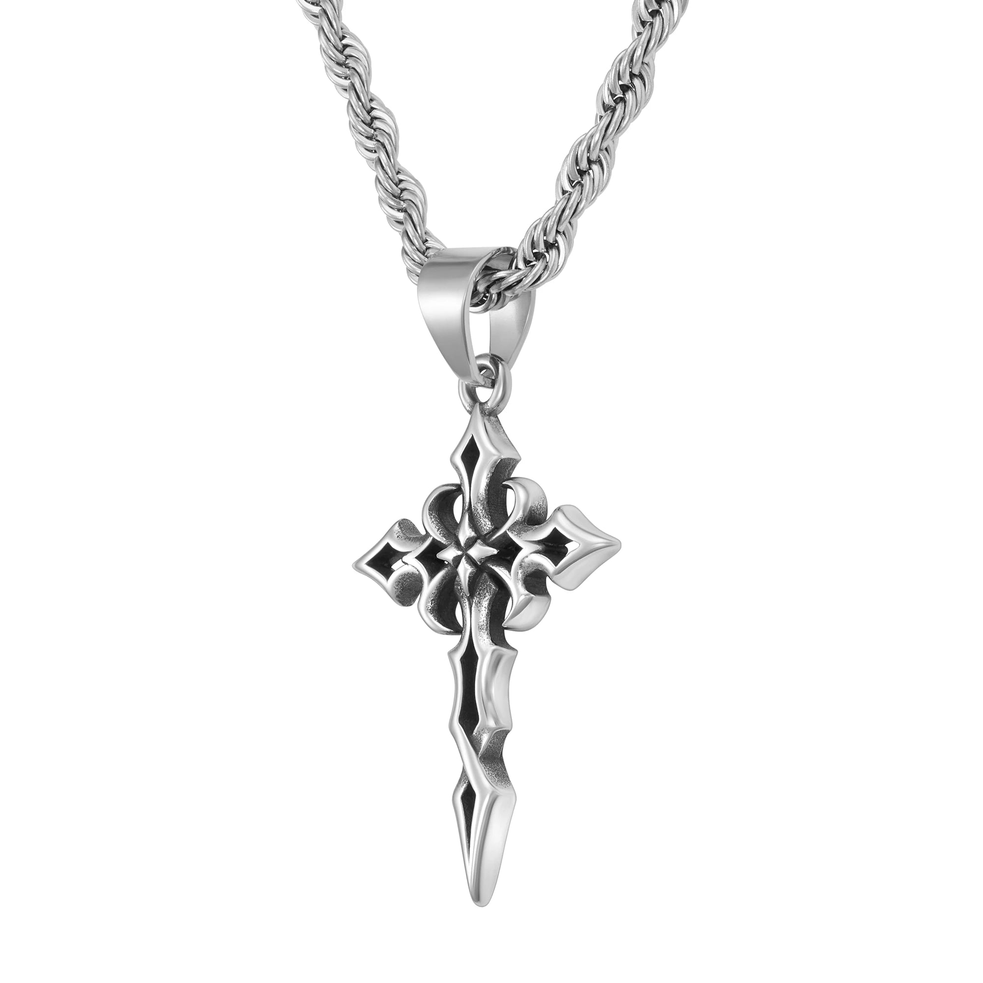 Zawieszka Tribal Cross Raw Białe Złoto