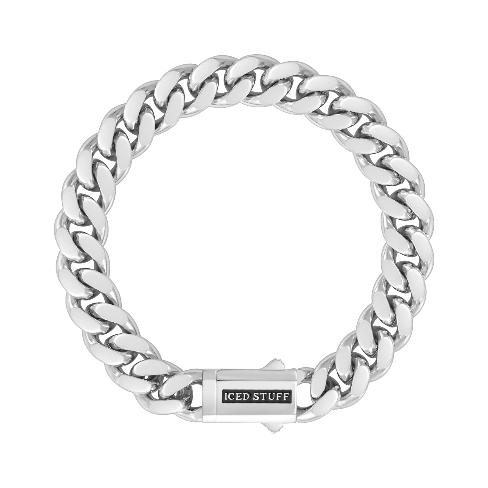 Bransoletka Premium Curb Cuban Link 10mm Białe Złoto