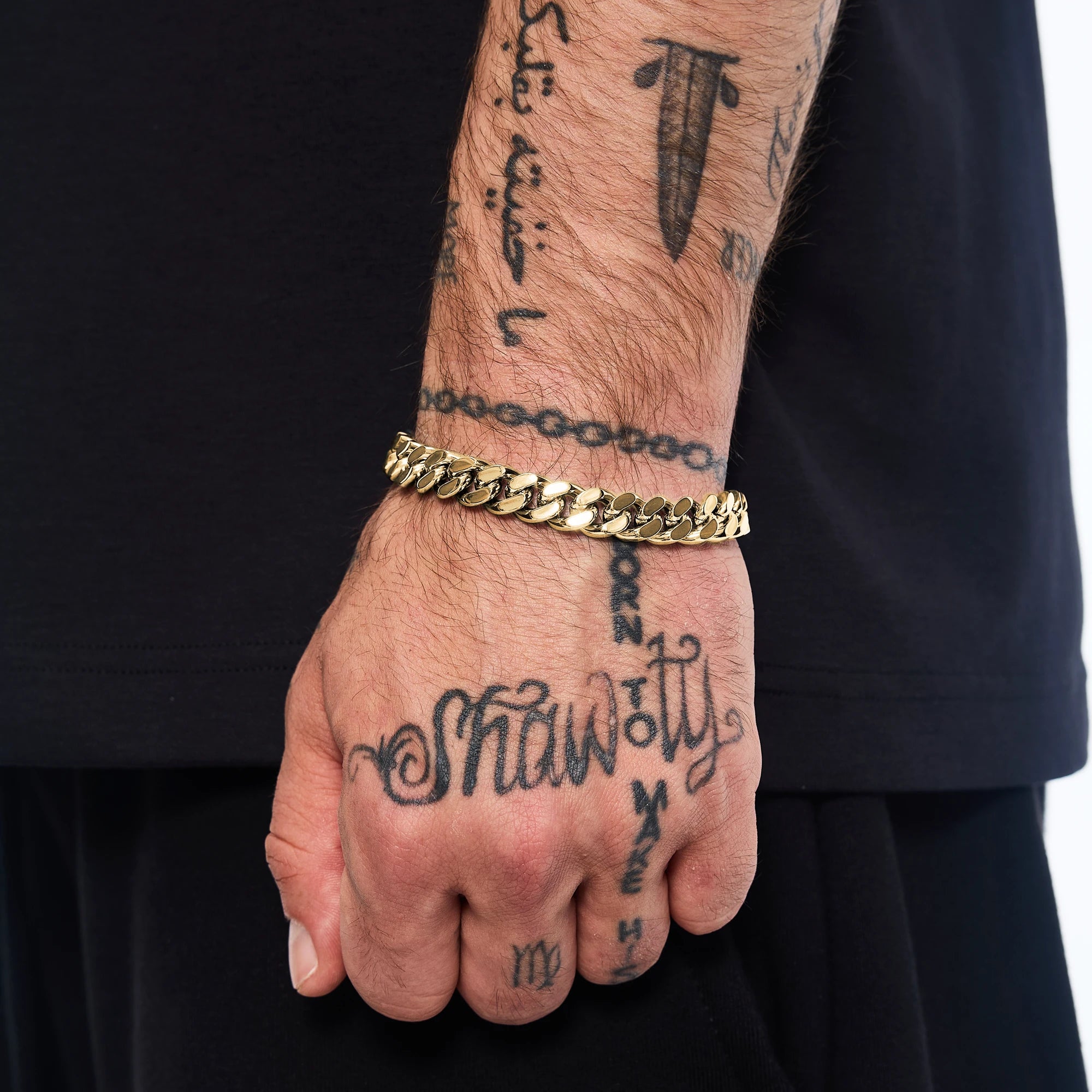 Bransoletka Premium Curb Cuban Link 10mm Złoto