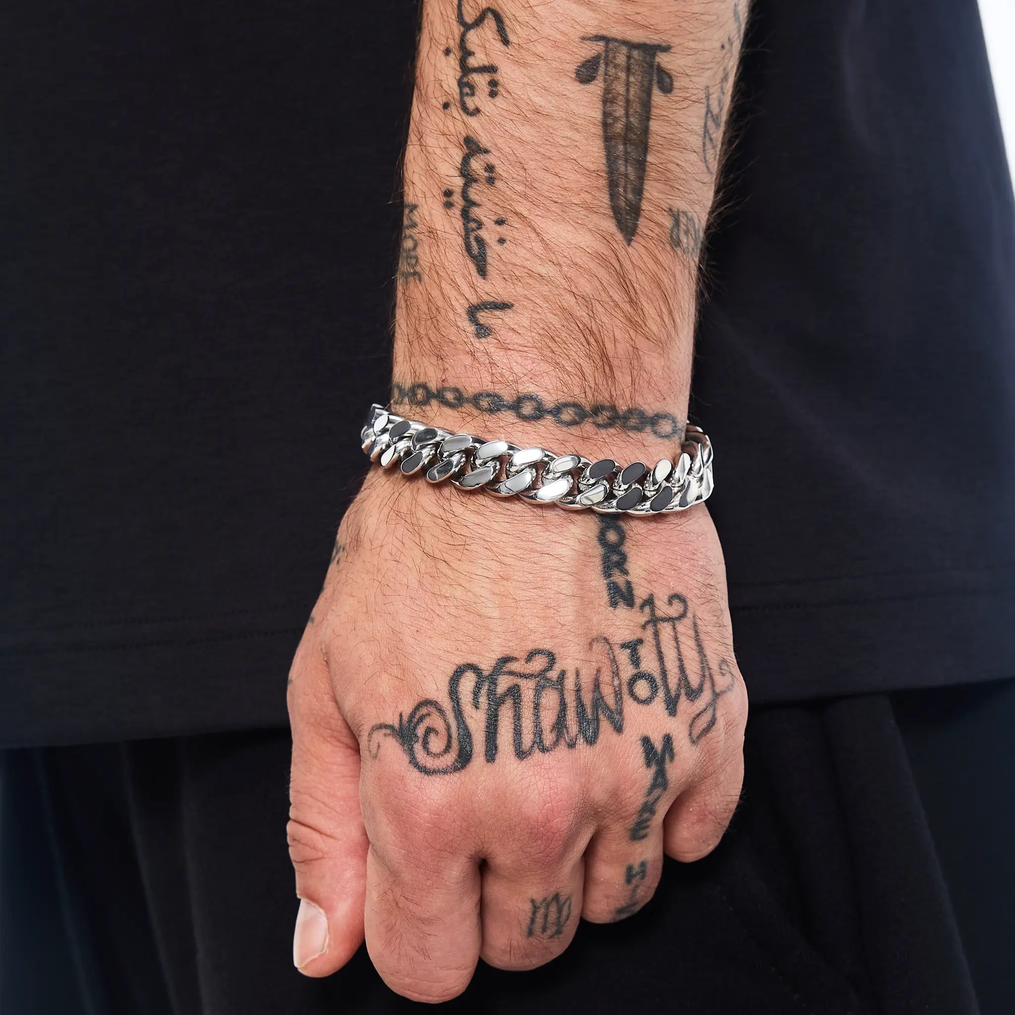 Bransoletka Premium Curb Cuban Link 12mm Białe Złoto