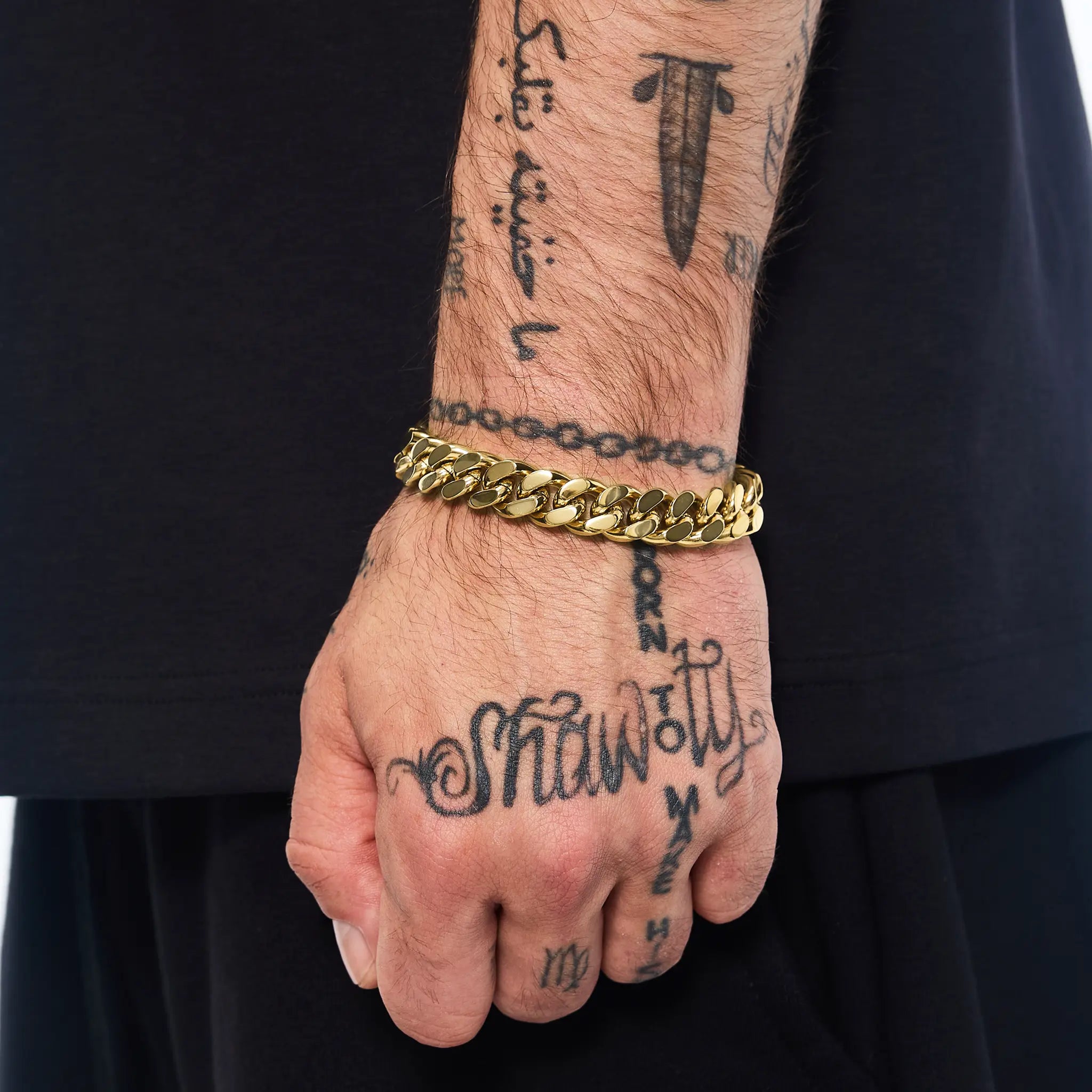 Bransoletka Premium Curb Cuban Link 12mm Złoto