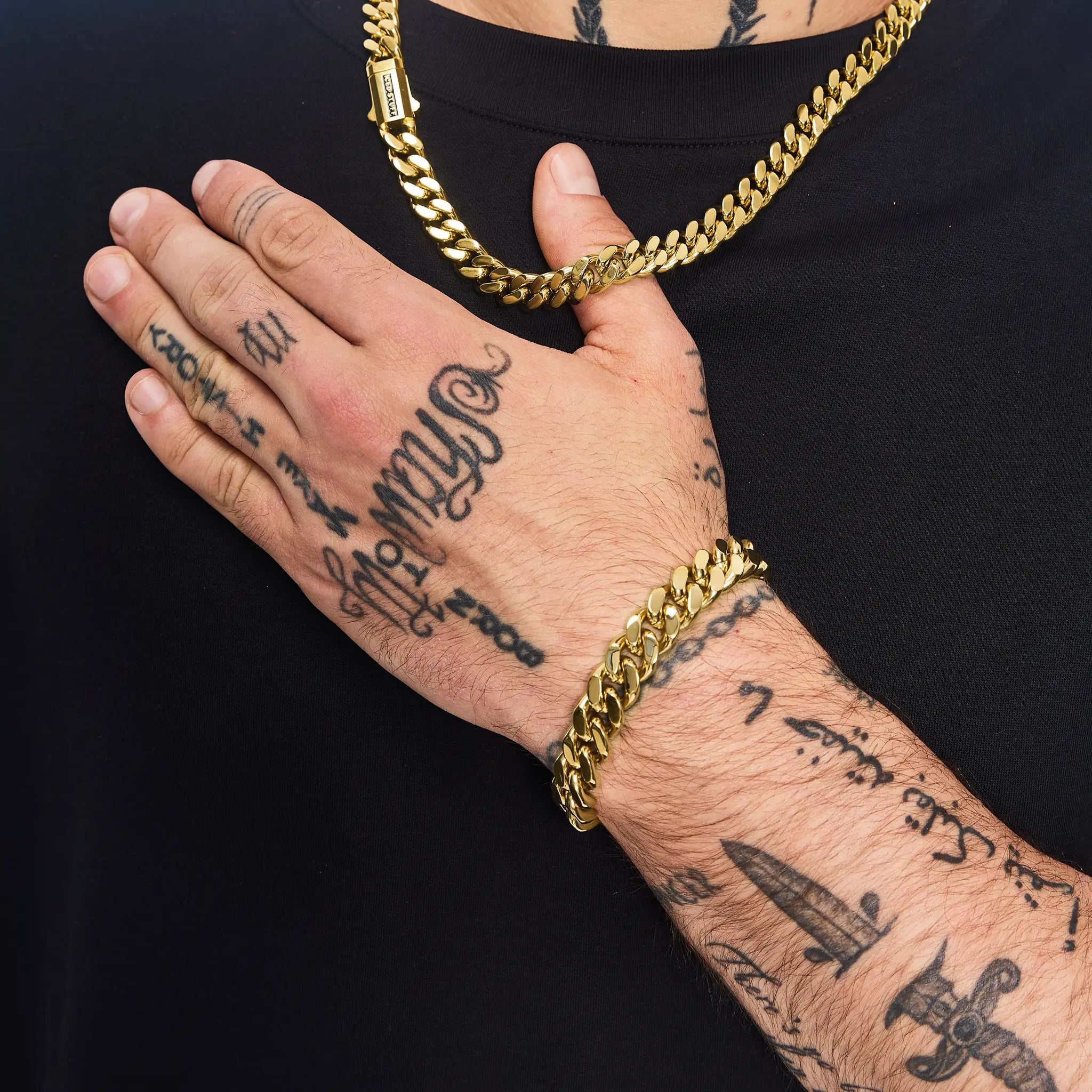 Bransoletka Premium Curb Cuban Link 12mm Złoto