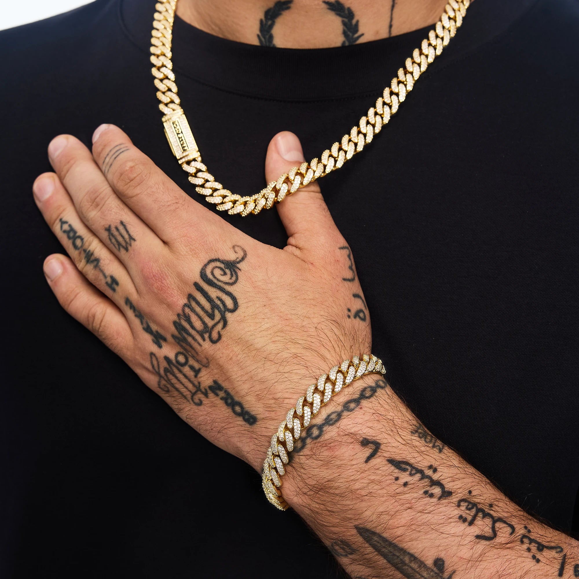 Bransoletka Premium Diamond Cuban Link 10mm Złoto