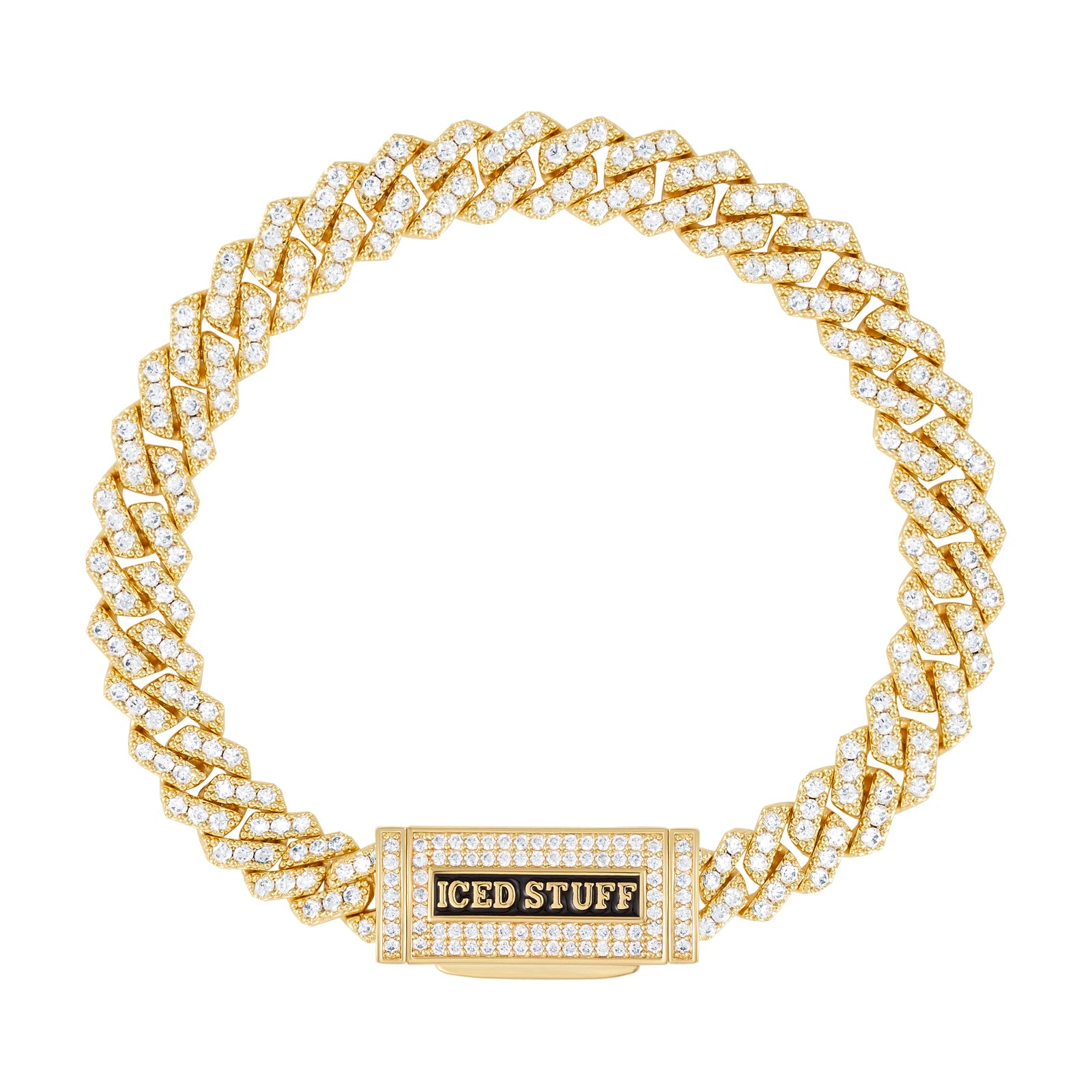 Bransoletka Premium Diamond Prong Cuban Link 8mm Złoto