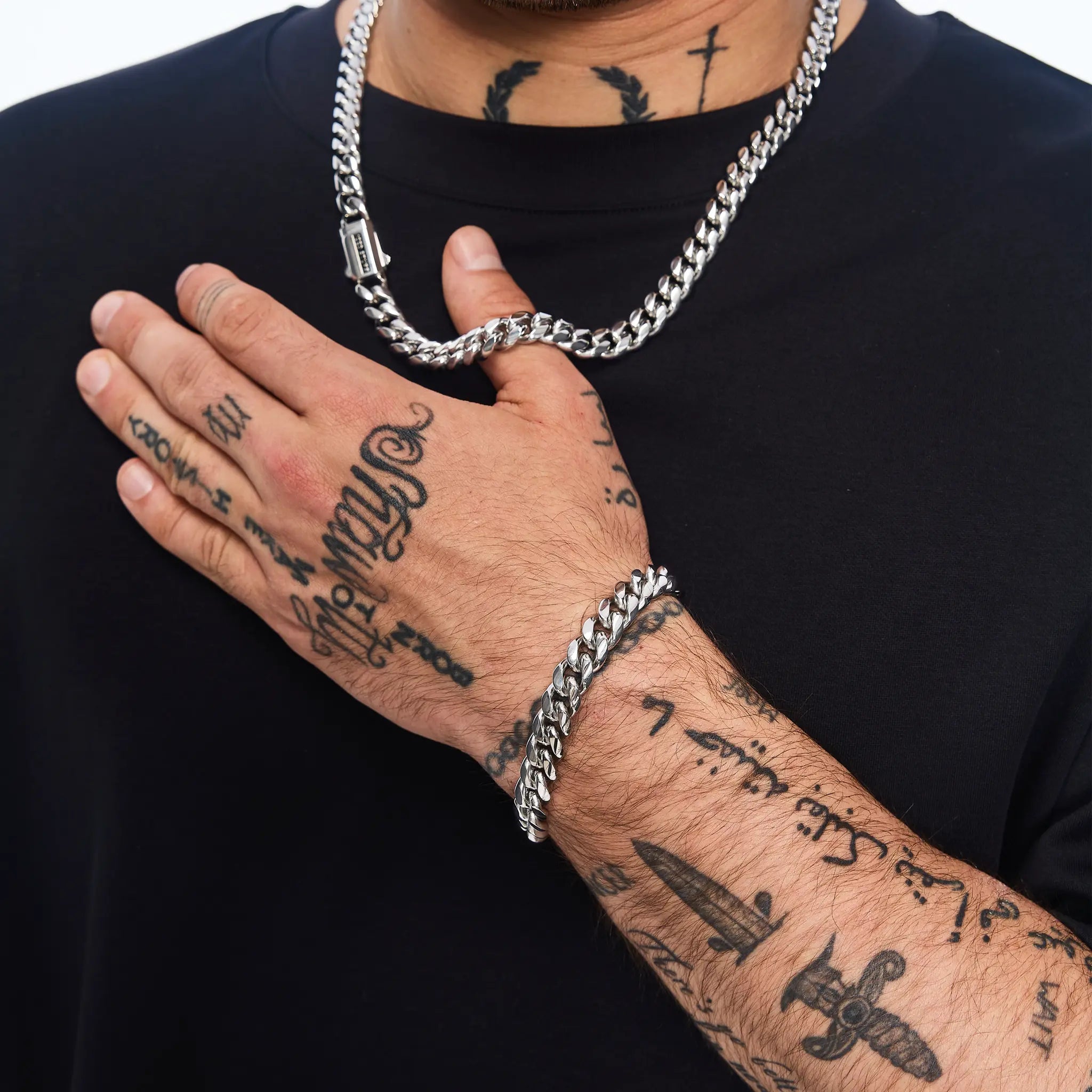 Bransoletka Premium Miami Cuban Link 10mm Białe Złoto