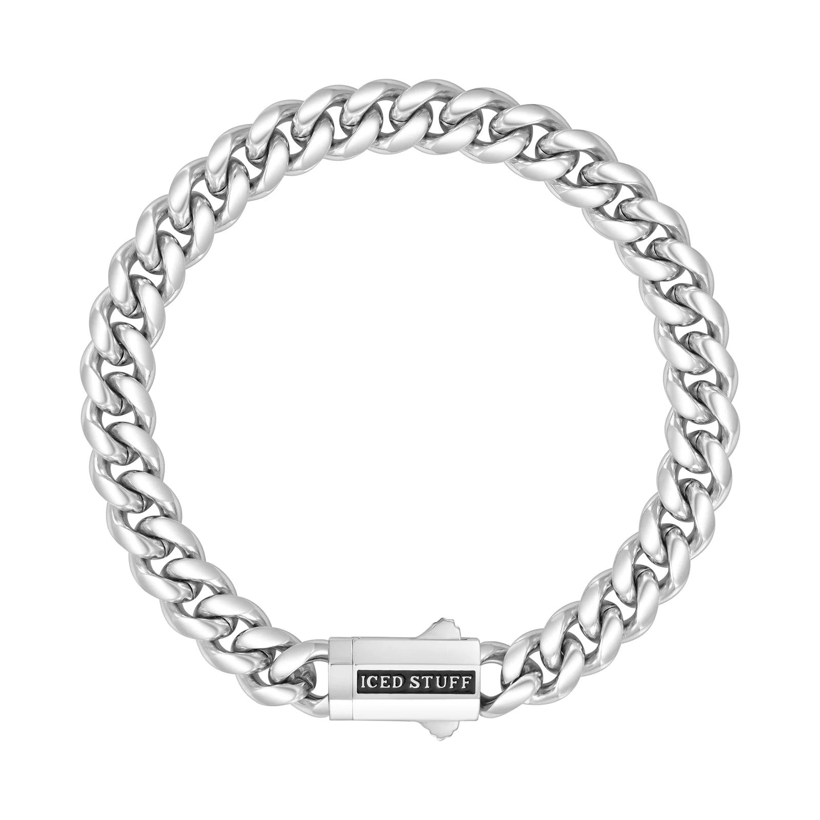 Bransoletka Premium Miami Cuban Link 8mm Białe Złoto