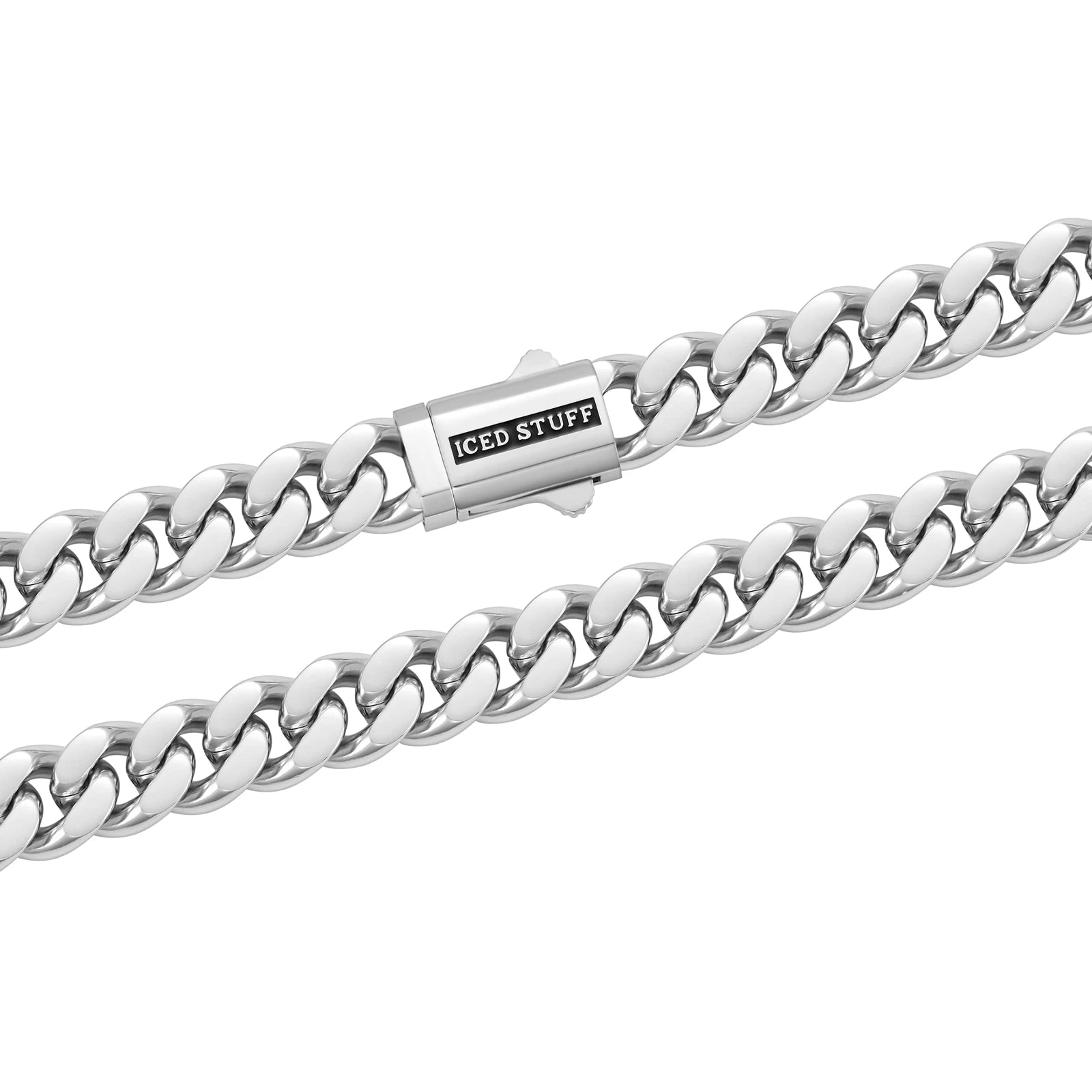 Bransoletka Premium Curb Cuban Link 10mm Białe Złoto