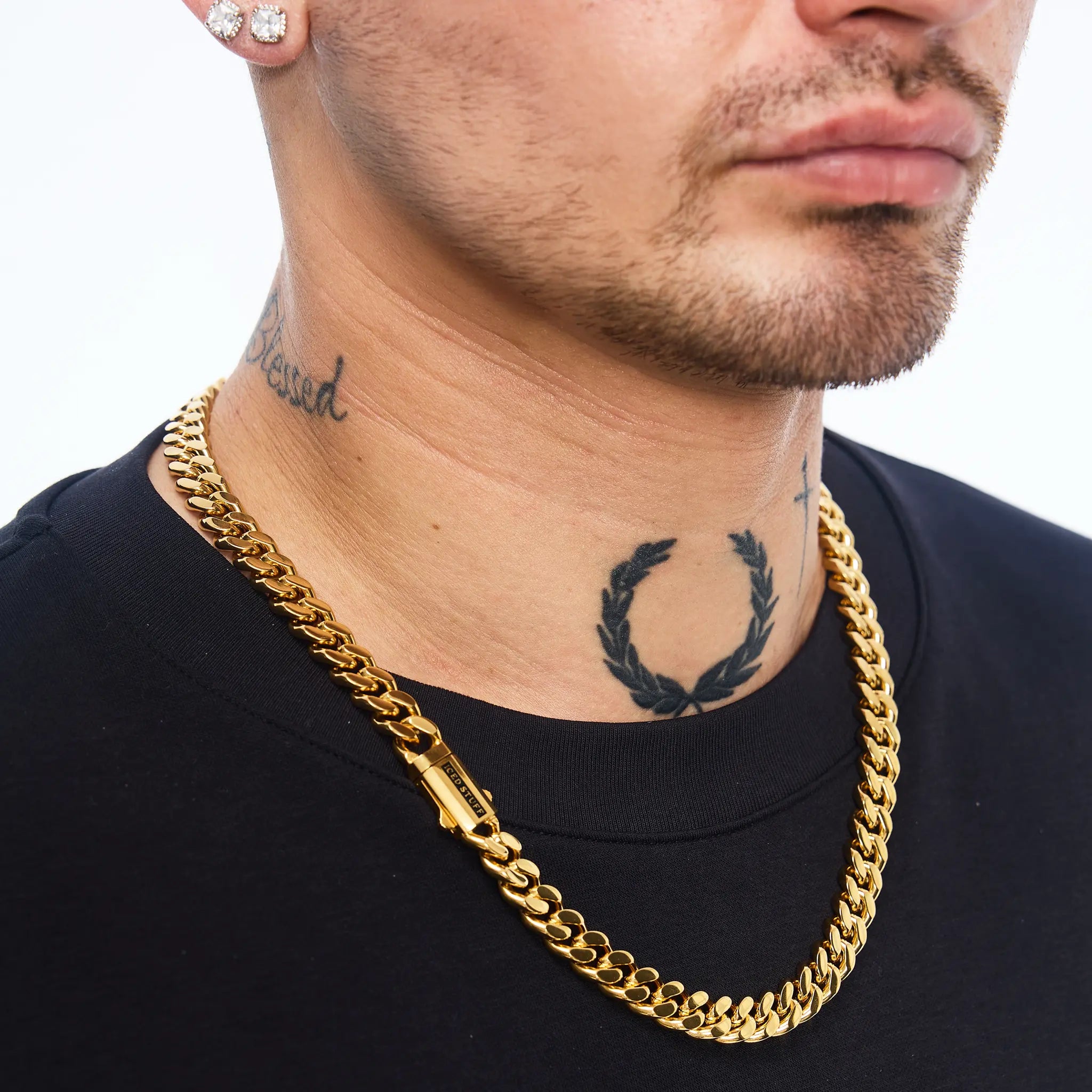 Łańcuch Premium Curb Cuban Link 10mm Złoto