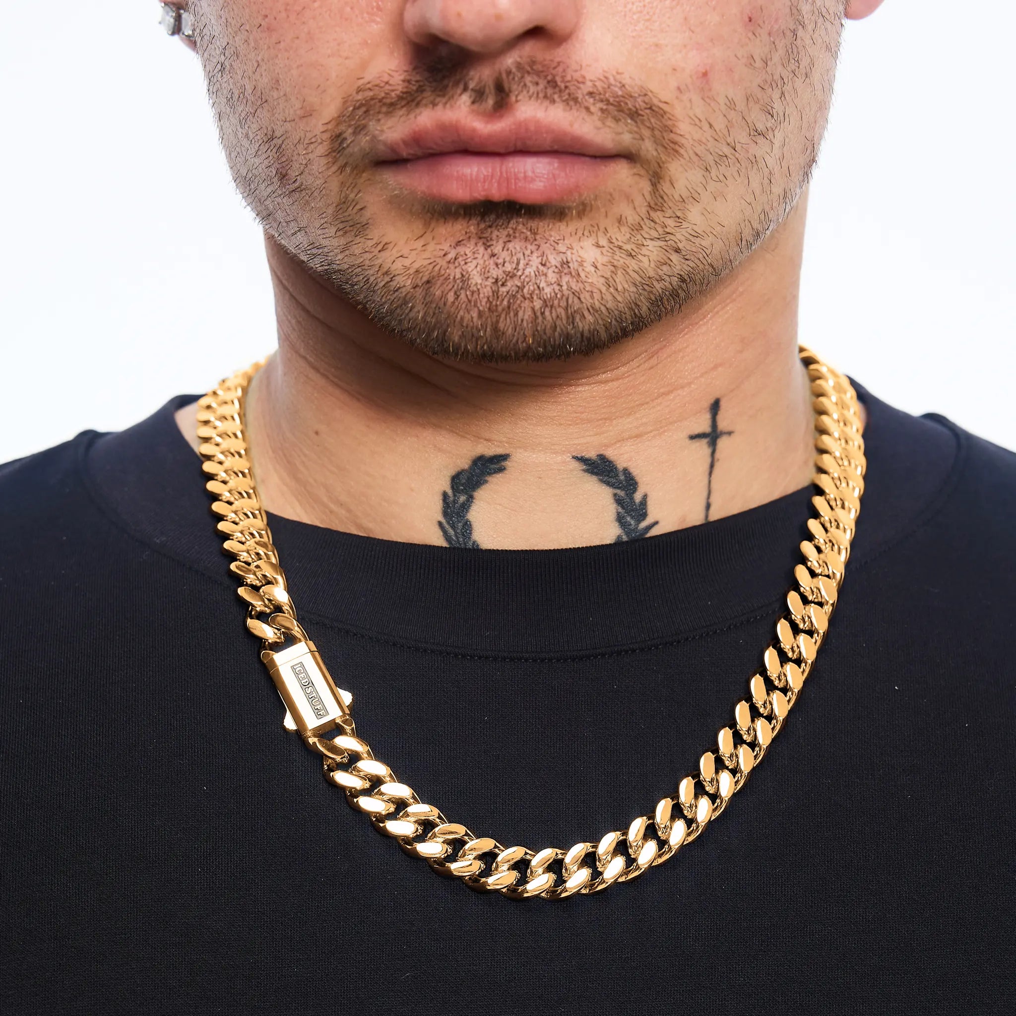 Łańcuch Premium Curb Cuban Link 12mm Złoto