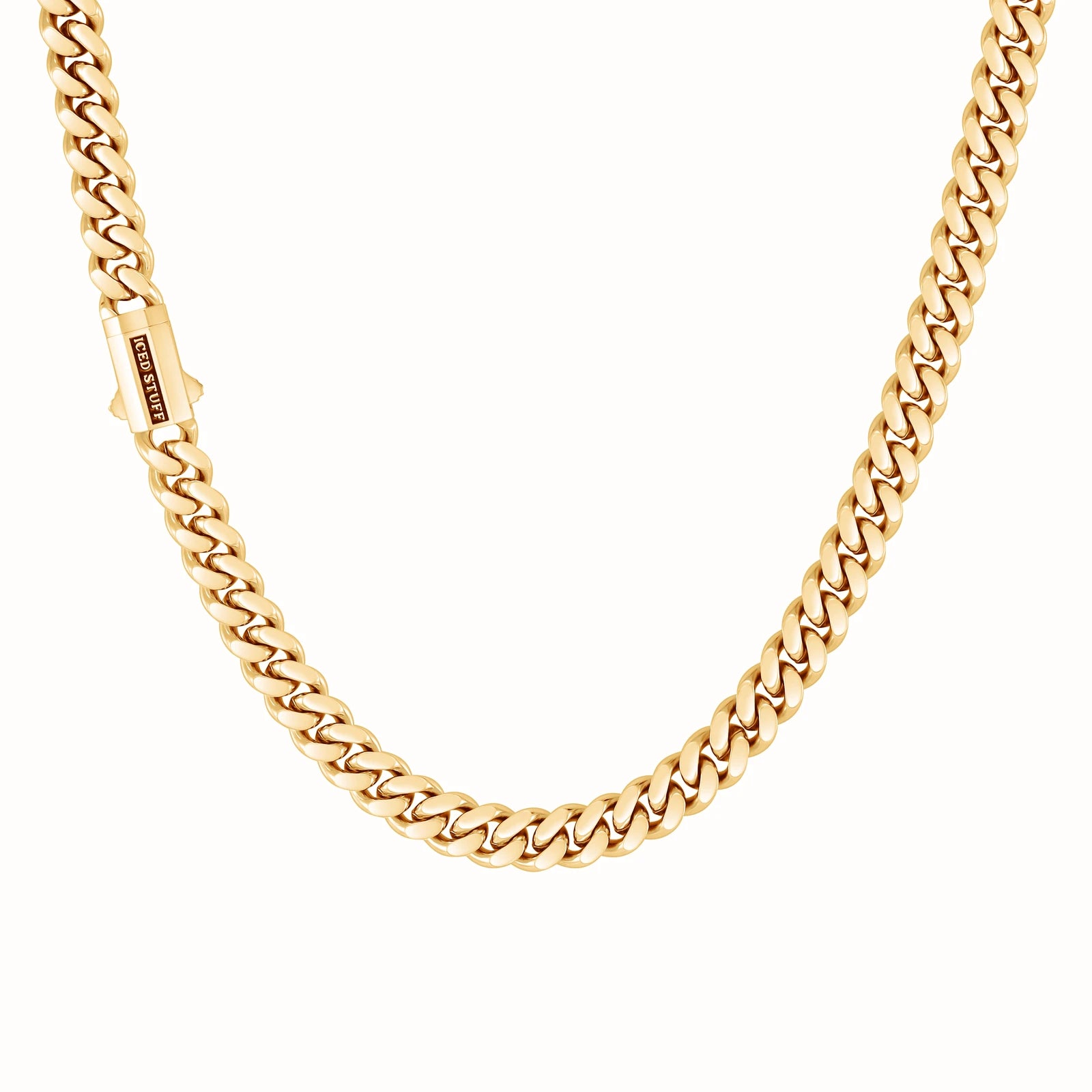Łańcuch Premium Curb Cuban Link 8mm Złoto