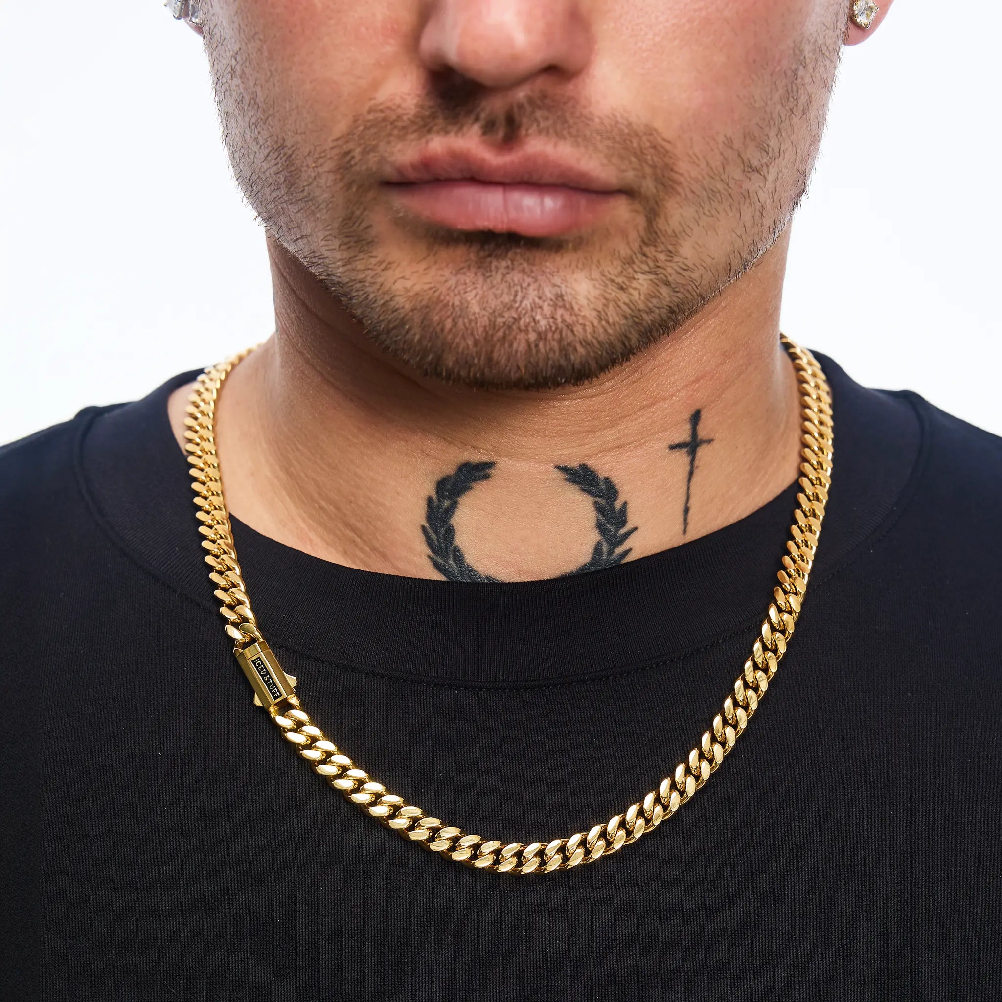 Łańcuch Premium Curb Cuban Link 8mm Złoto