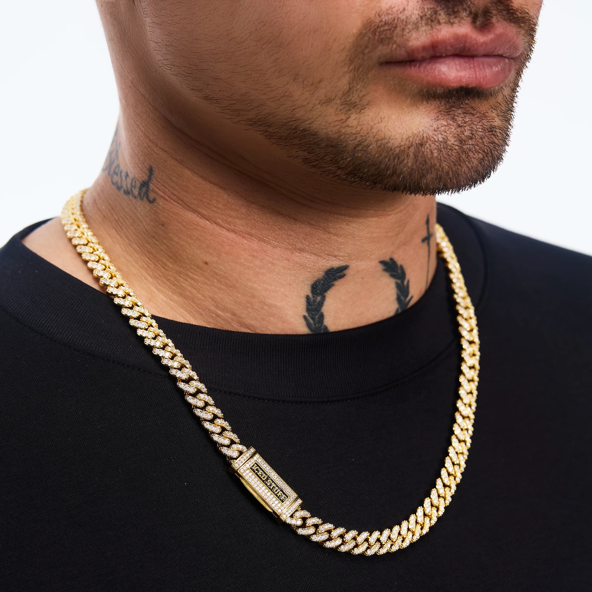 Łańcuch Premium Diamond Cuban Link 8mm Złoto