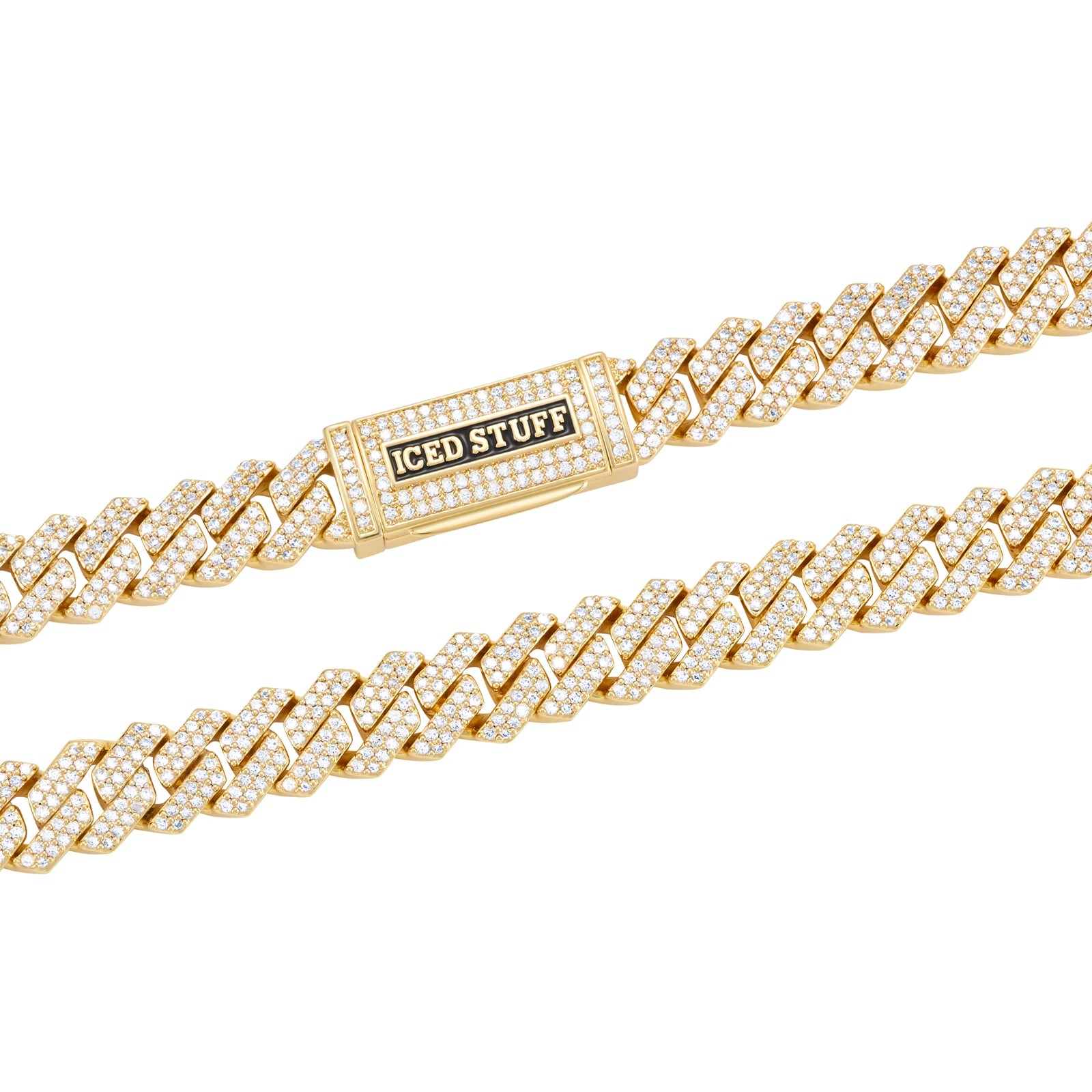 Bransoletka Premium Diamond Prong Cuban Link 10mm Złoto