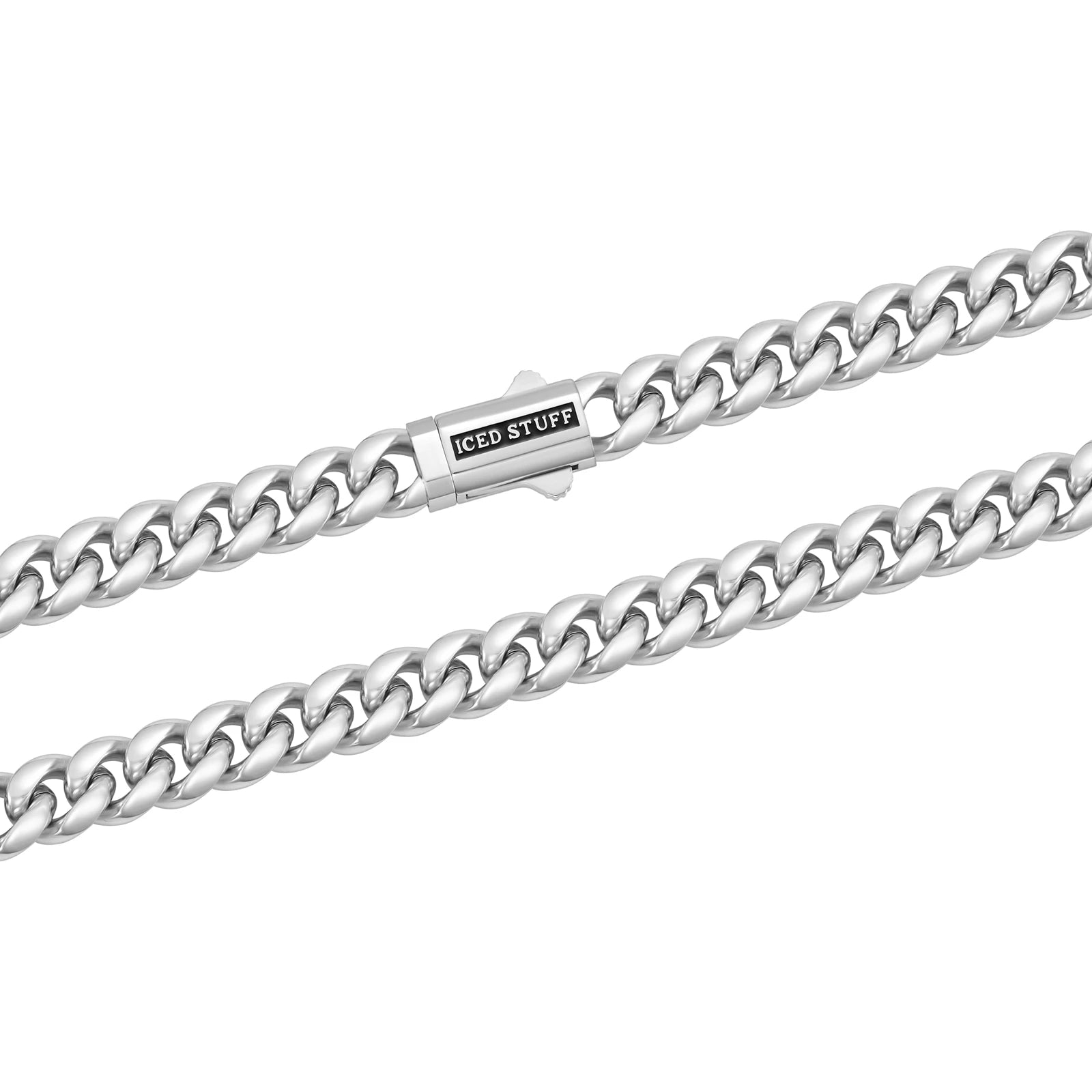 Bransoletka Premium Miami Cuban Link 8mm Białe Złoto