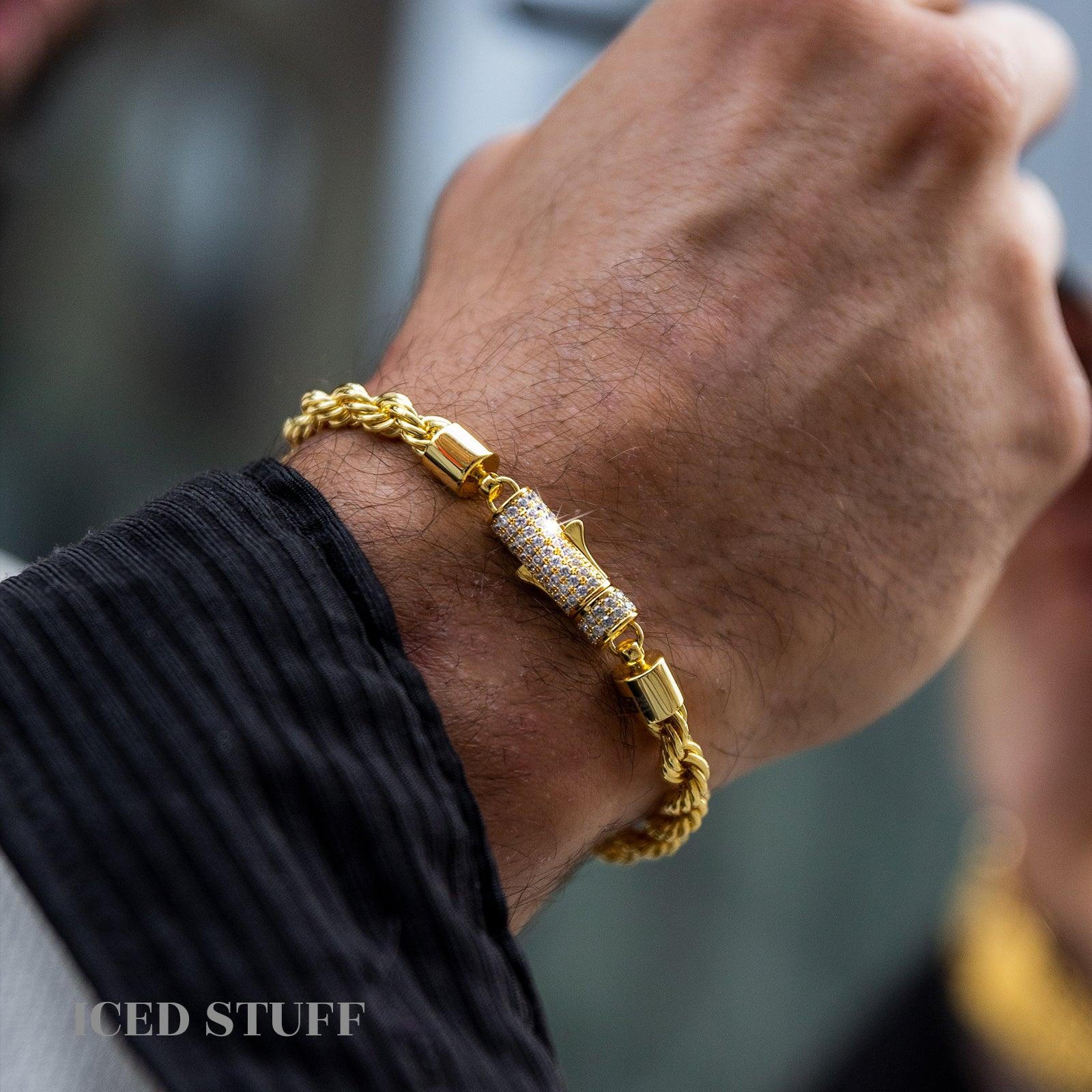 Diamond Clasp Rope 6mm Złoto - IcedStuff