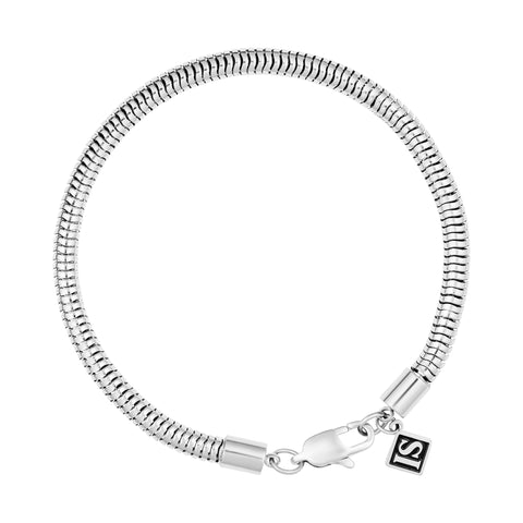 Bransoletka Round Snake 4mm Żmijka Białe Złoto