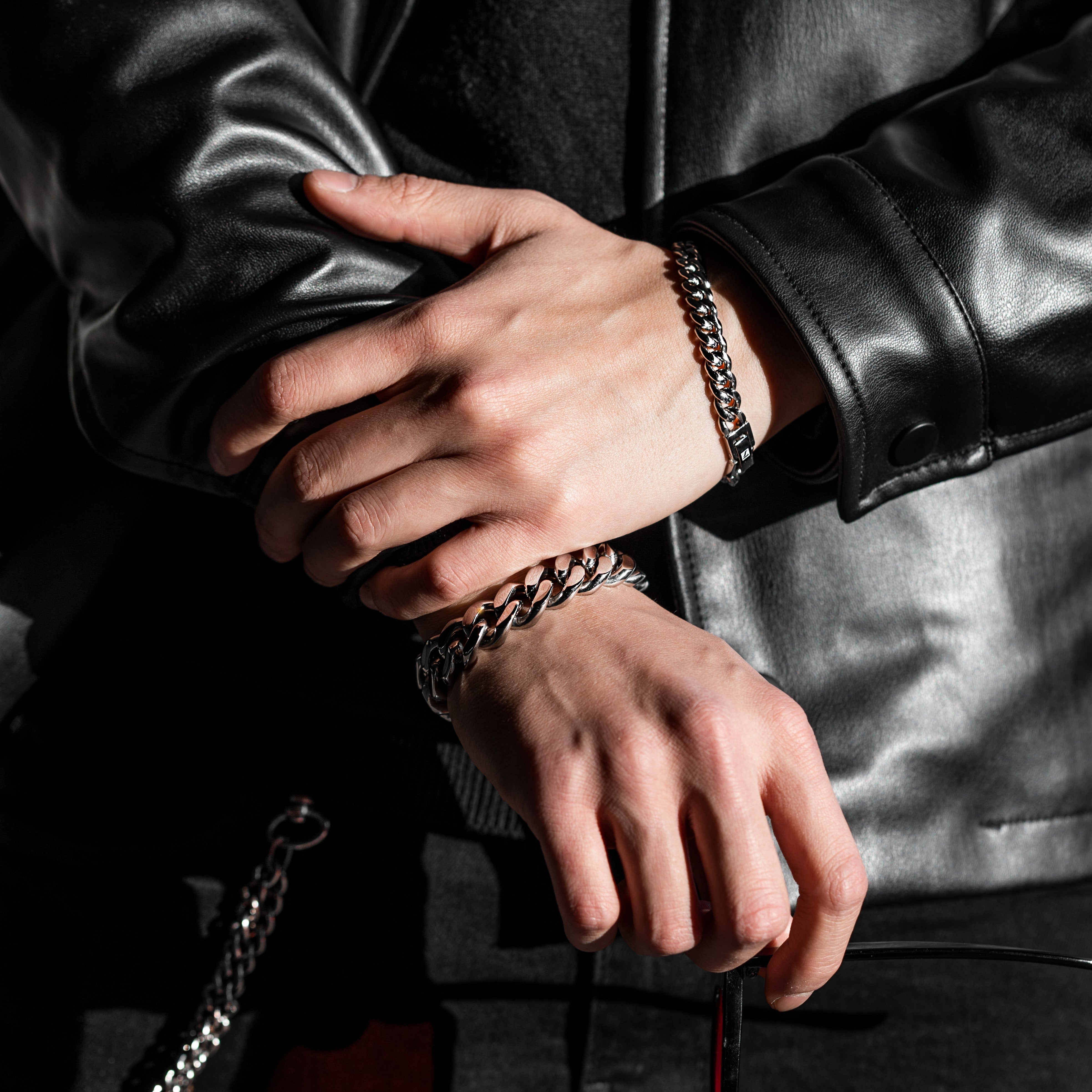 Bransoletka Curb Cuban Link 12mm Białe Złoto