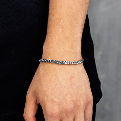 Bransoletka Curb Cuban Link 5mm Białe Złoto