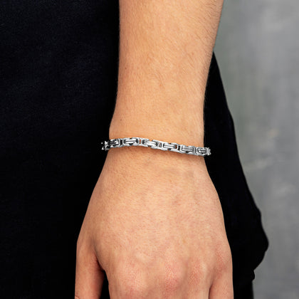 Bransoletka Królewska 6mm Białe Złoto