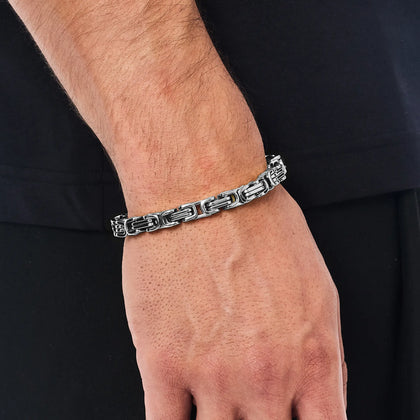 Bransoletka Królewska 7mm Białe Złoto