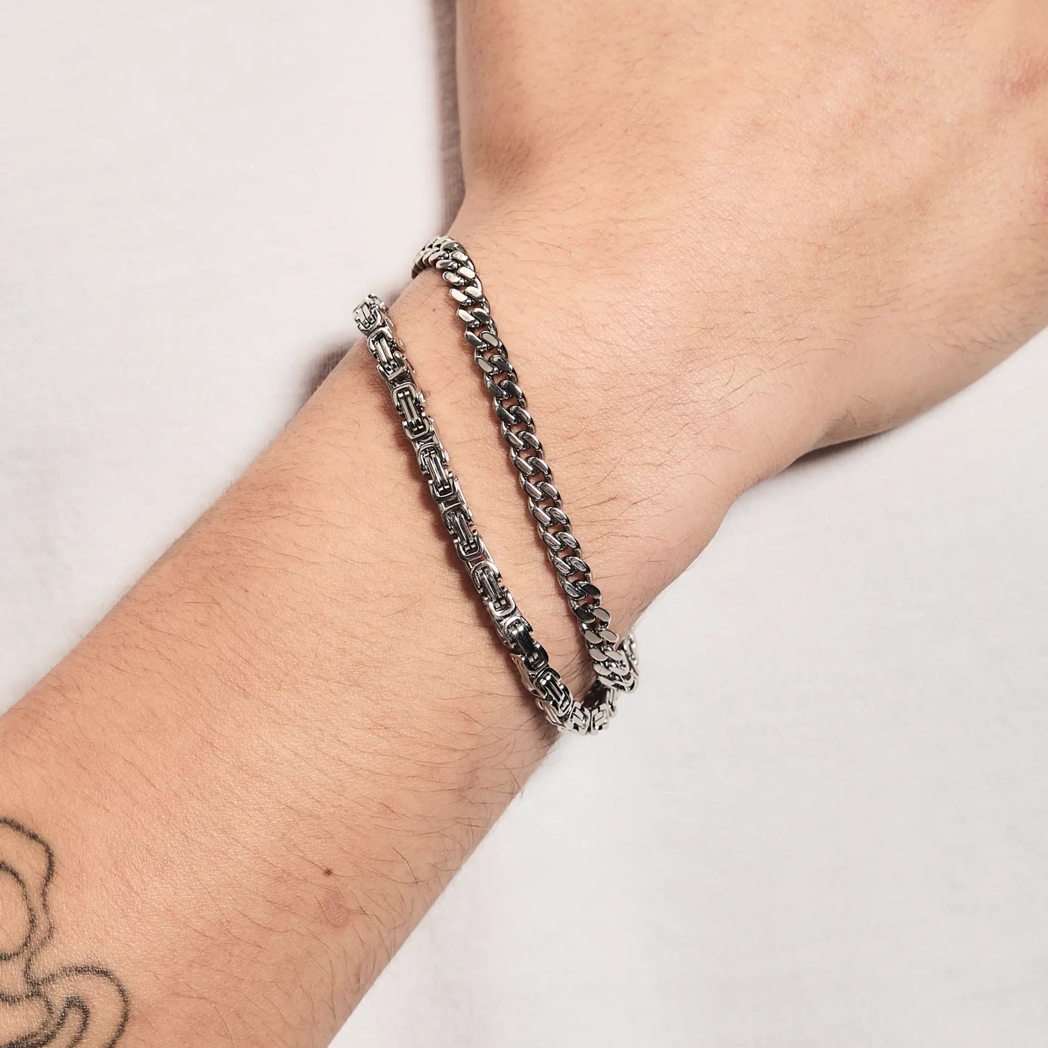 Bransoletka Królewska 4mm Białe Złoto