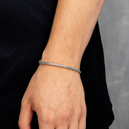 Bransoletka Królewska 3mm S925 Białe Złoto