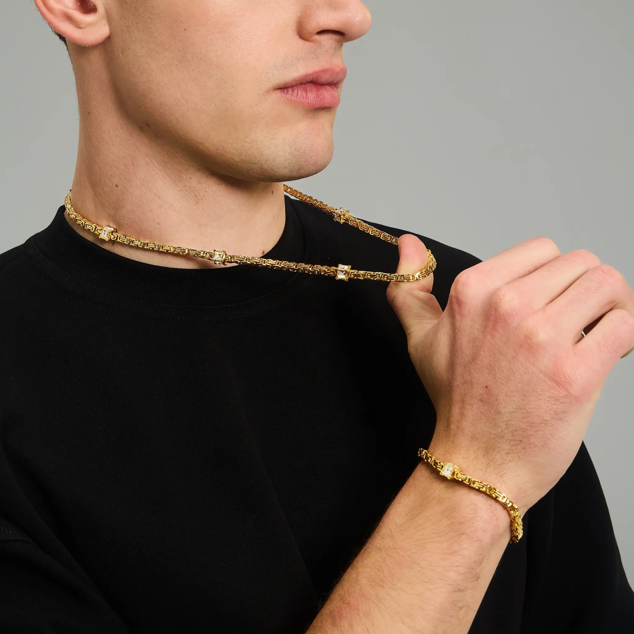 Bransoletka Królewska Diamond Cube 4mm Złoto