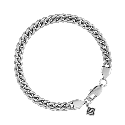 Bransoletka Miami Cuban Link 6mm Raw Białe Złoto