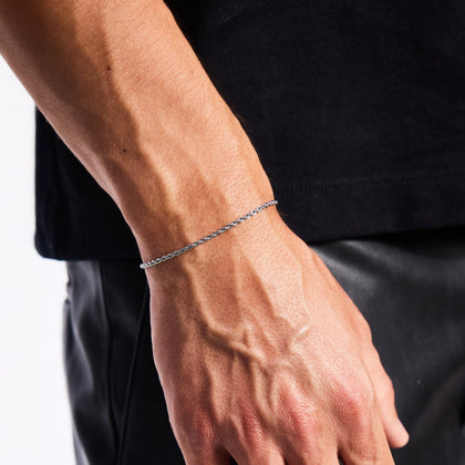 Bransoletka Rope 2mm Białe Złoto