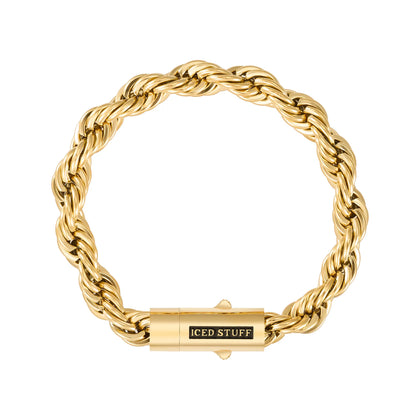 Bransoletka Rope 8mm Złoto