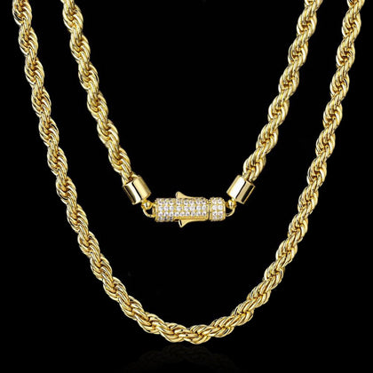 Łańcuch Diamond Clasp Rope 6mm Złoto