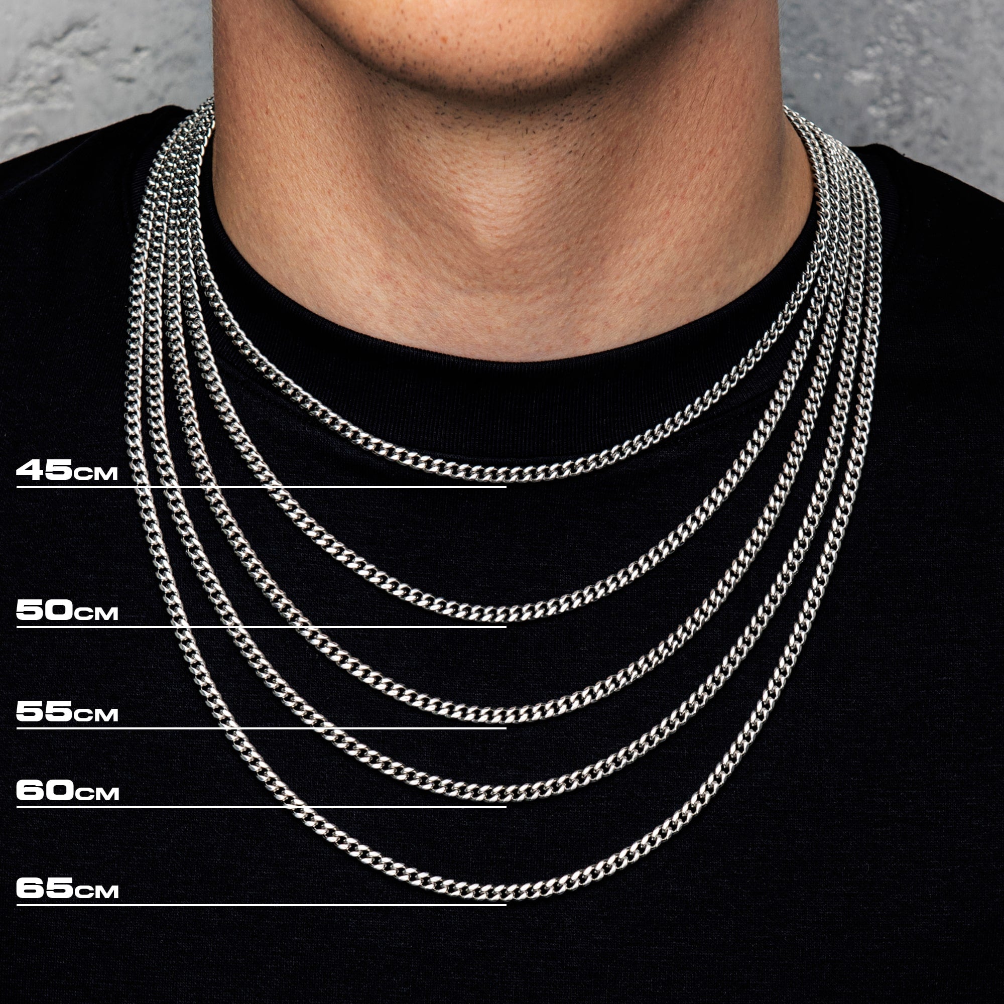 テニスチェーン 5mm (White Gold) 50cm 5mm Tennis Chain White Gold | 6 ICE, LLC